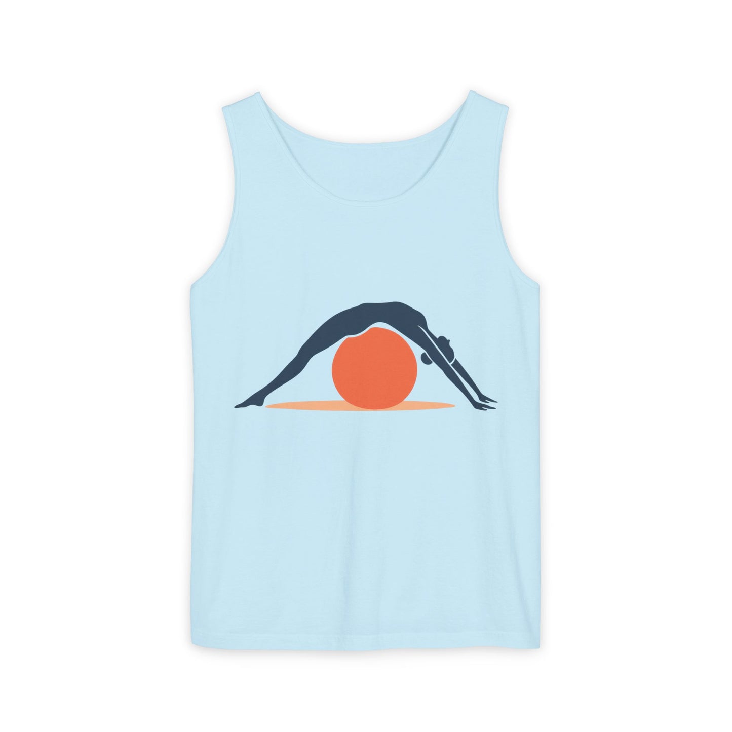Womens Garment-Dyed Tank Top, Womens Pilates Tank Top, Yoga Fitness Graphic Top, Cute Workout Activewear Shirt