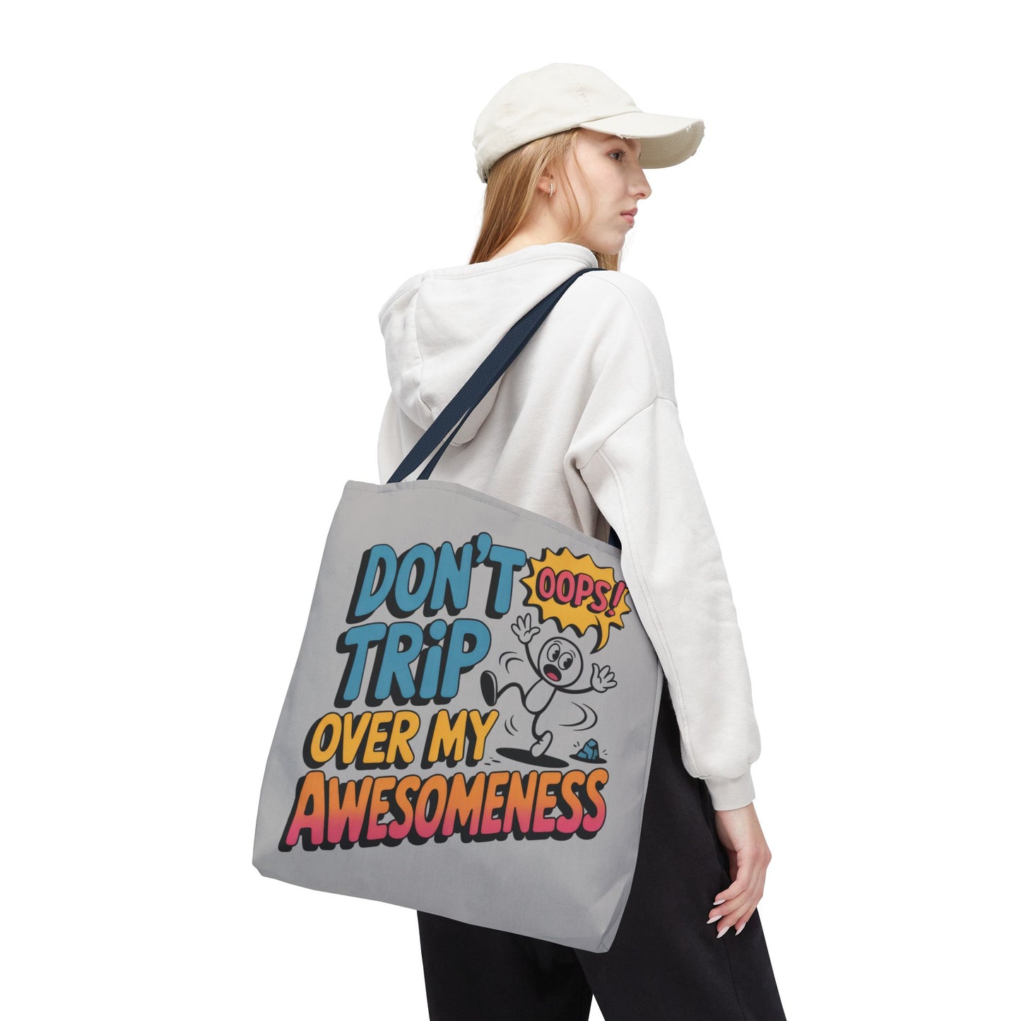 Funny Tote Bag - "Don't Trip Over My Awesomeness" - Perfect for Gifts, Beach Days, Shopping, & More!, , Large Tote Bag, beach weekender bag