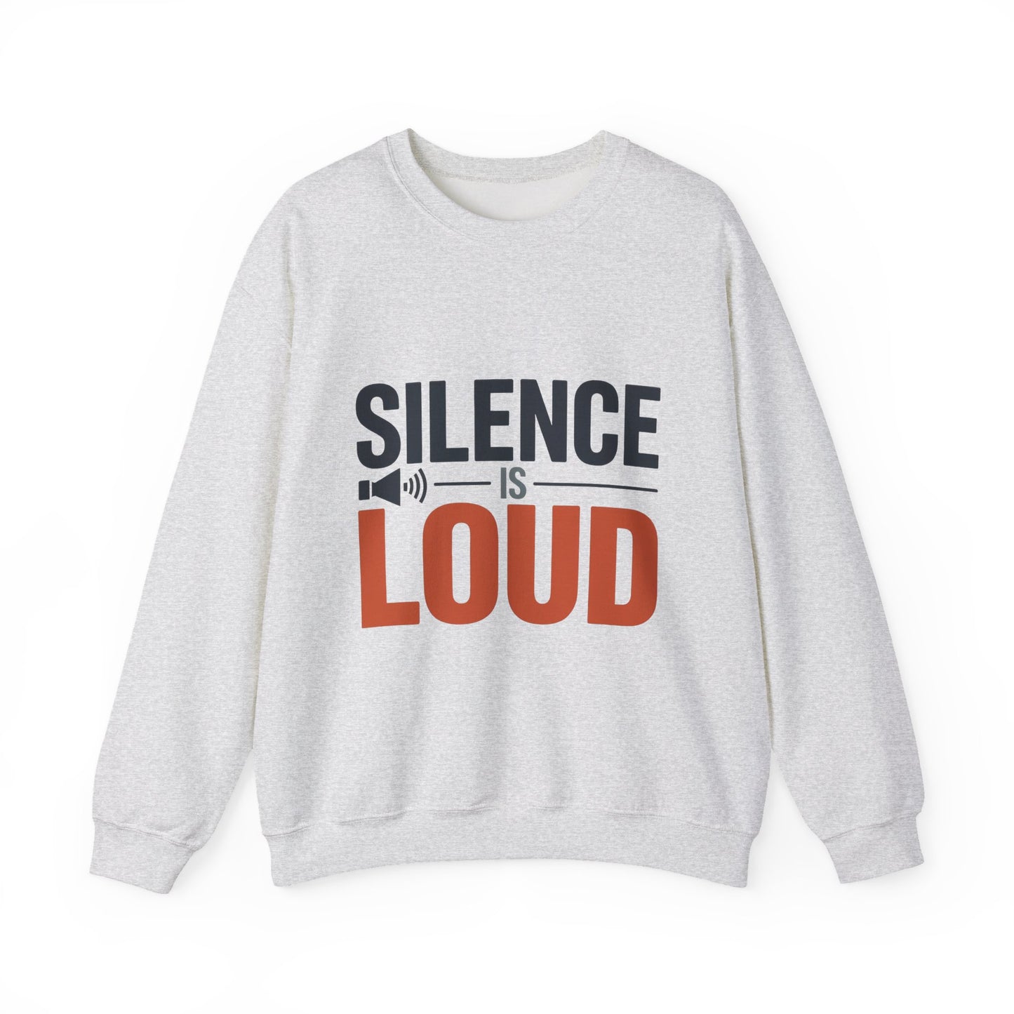 Mens Heavy Blend™ Crewneck Sweatshirt, Silence Is Loud Motivational Mens Sweatshirt