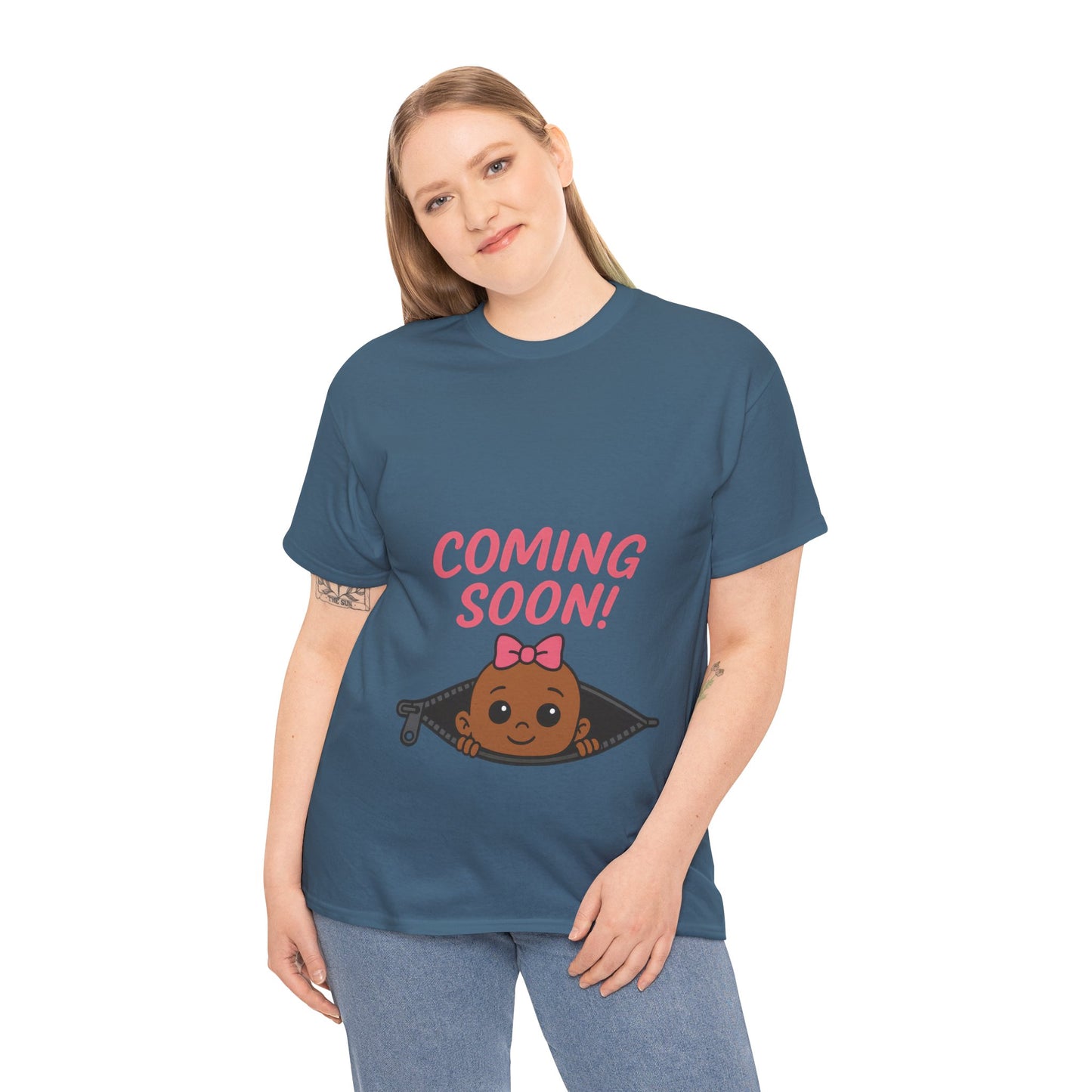 Coming Soon Maternity Tee, Cute Baby Girl Pregnancy Announcement Tee, Funny Expecting Mom Gift, Gender Reveal Tee, Baby Shower Top