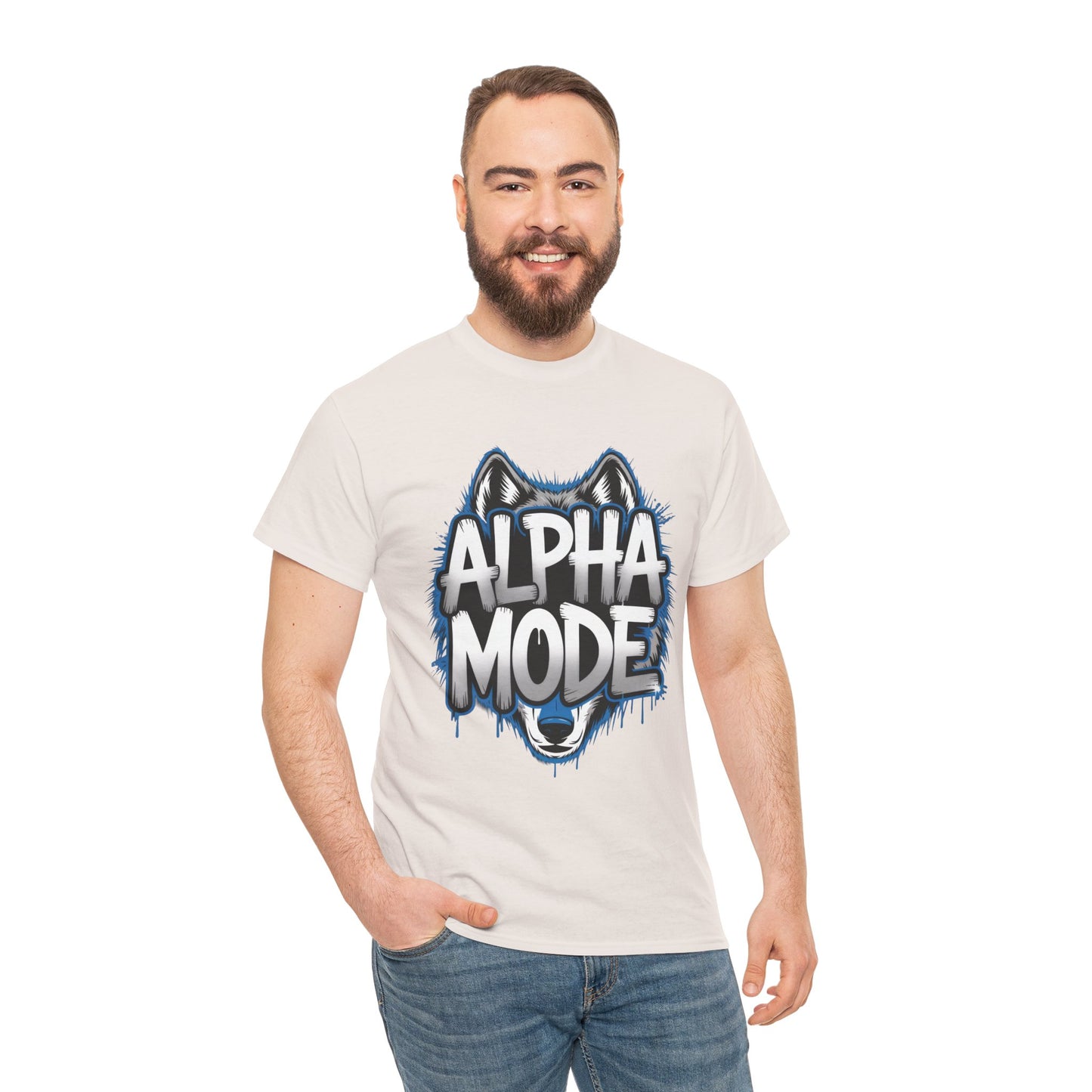 Alpha Mode Wolf Graphic Mens T-Shirt Streetwear, Alpha Tee, Wolf Tee, Street Tee, Wolf Art
