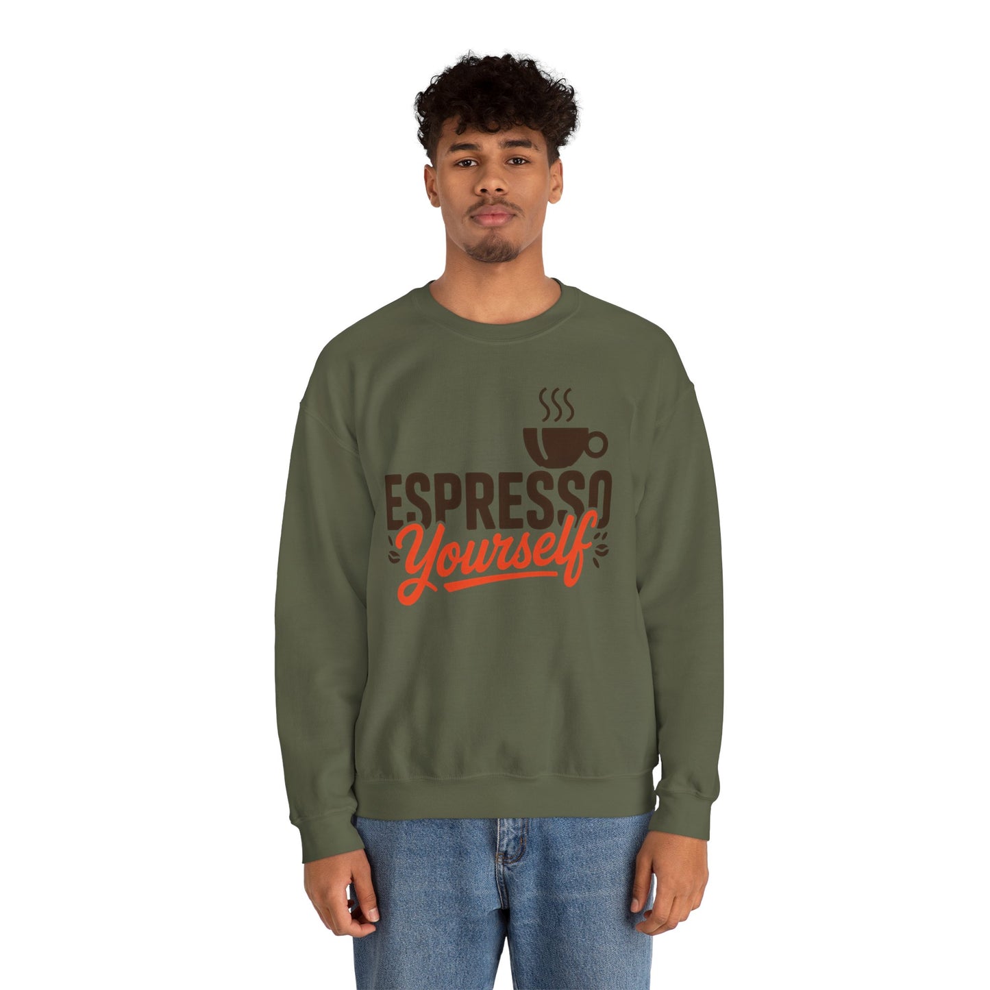 Men's Heavy Blend™ Crewneck Sweatshirt, Espresso Yourself Sweatshirt, Funny Coffee Lover Mens Crewneck, Cafe Lover Gift