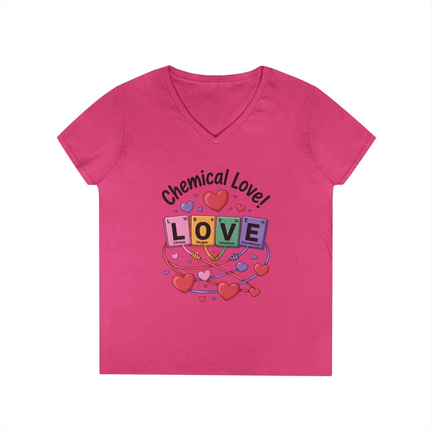 Chemical Love V-Neck T-Shirt, Cute Chemistry Shirt, Valentine's Day Gift, Science Lover Apparel, Funny Graphic Tee