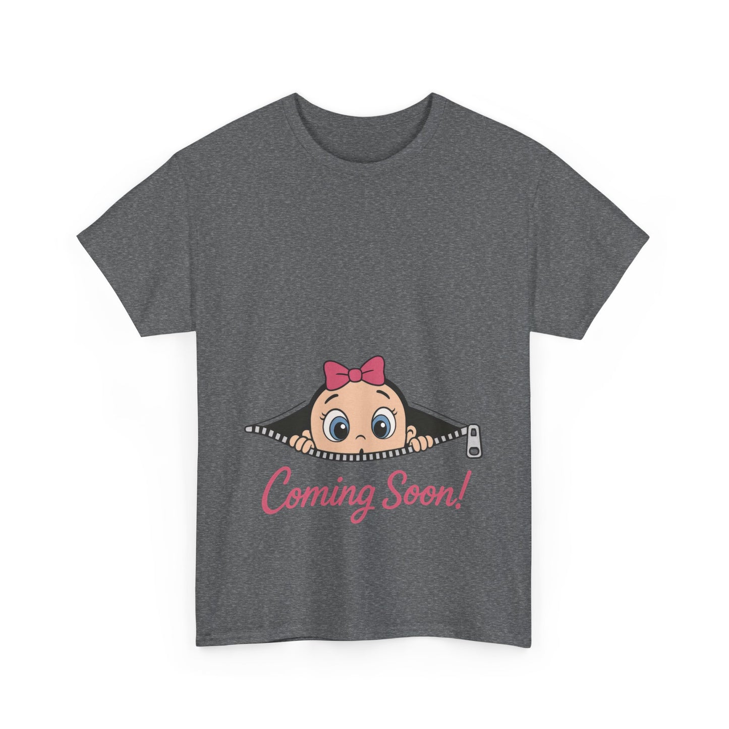 Coming Soon Maternity T-Shirt, Cute Baby Girl Pregnancy Announcement Shirt, Expecting Mom Gift, Gender Reveal Tee, Baby Shower Gift