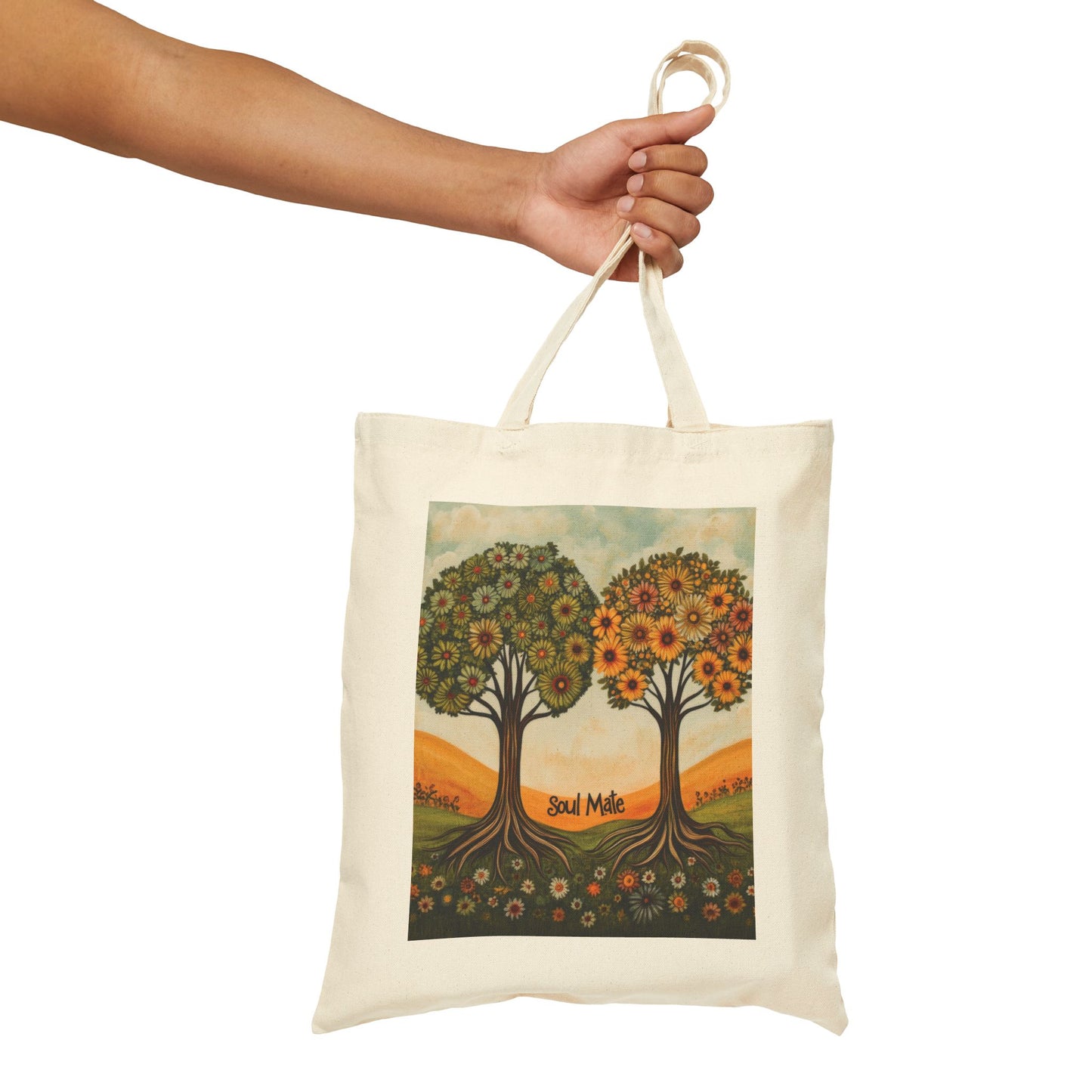 Soul Mate Canvas Tote Bag, Eco-Friendly Shopping Bag, Gift for Friends, Beach Tote, Artwork Design, Reusable Bag