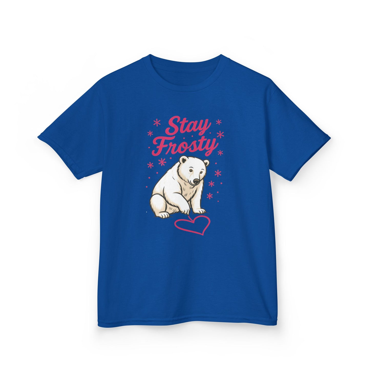 Kids Heavy Cotton™ Tee, Kids Stay Frosty Polar Bear T-Shirt, Cute Winter Graphic Tee for Children
