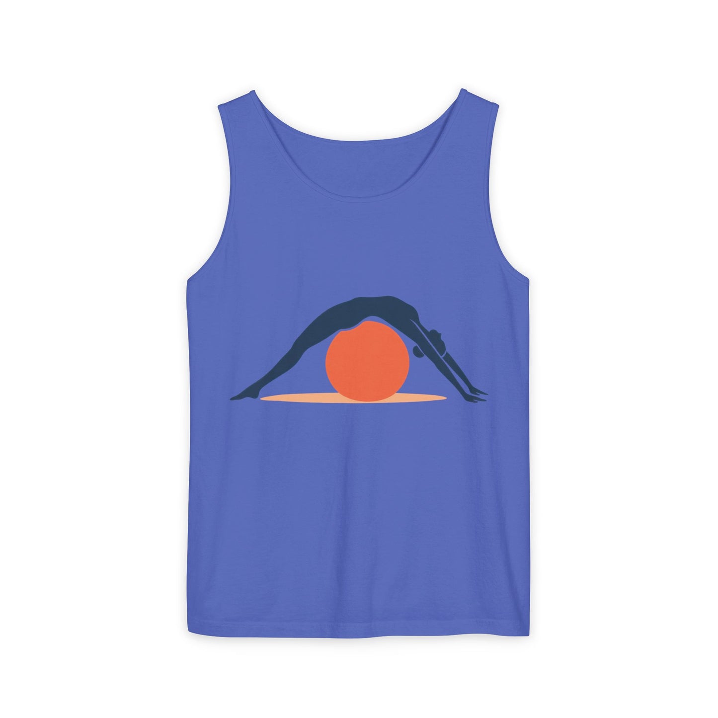 Womens Garment-Dyed Tank Top, Womens Pilates Tank Top, Yoga Fitness Graphic Top, Cute Workout Activewear Shirt
