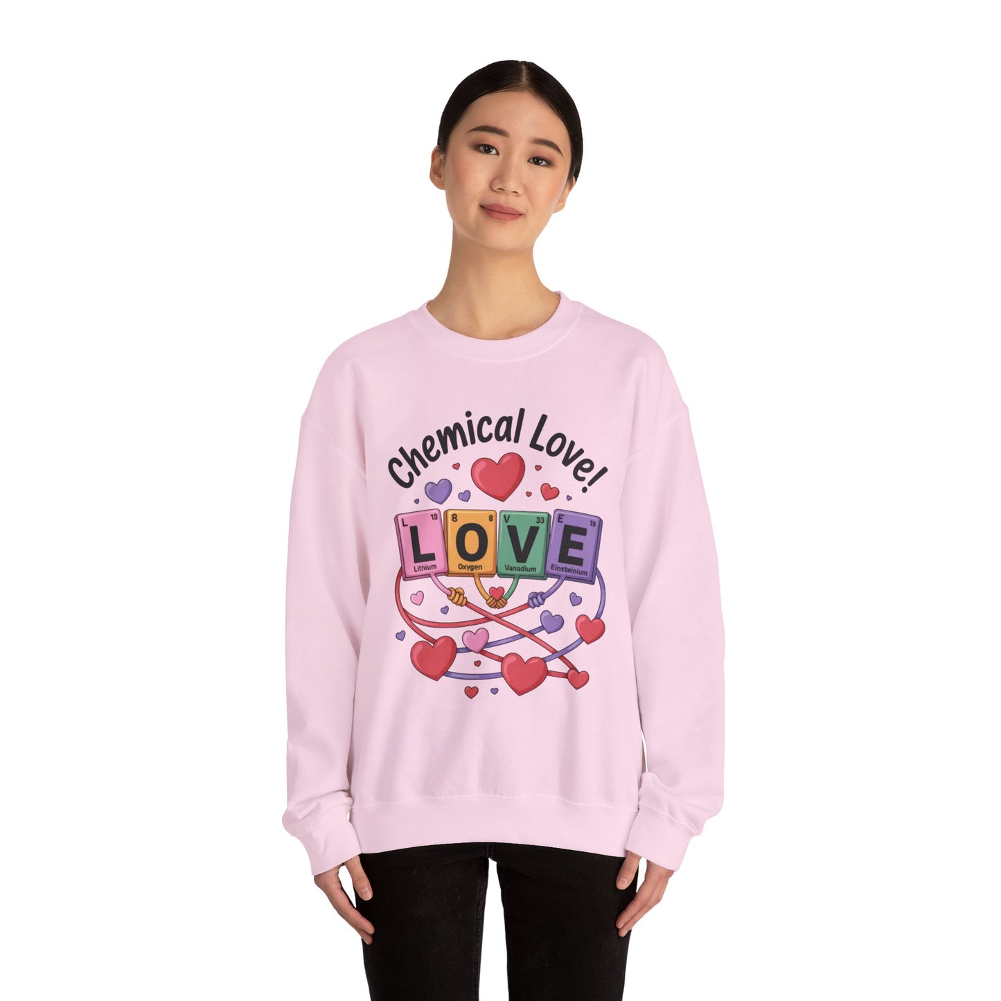 Chemical Love Women's Sweatshirt, Womens Crewneck, Cute Sweatshirt Gift, Valentines Day Pullover, Science Lovers Apparel, Relationship Humor