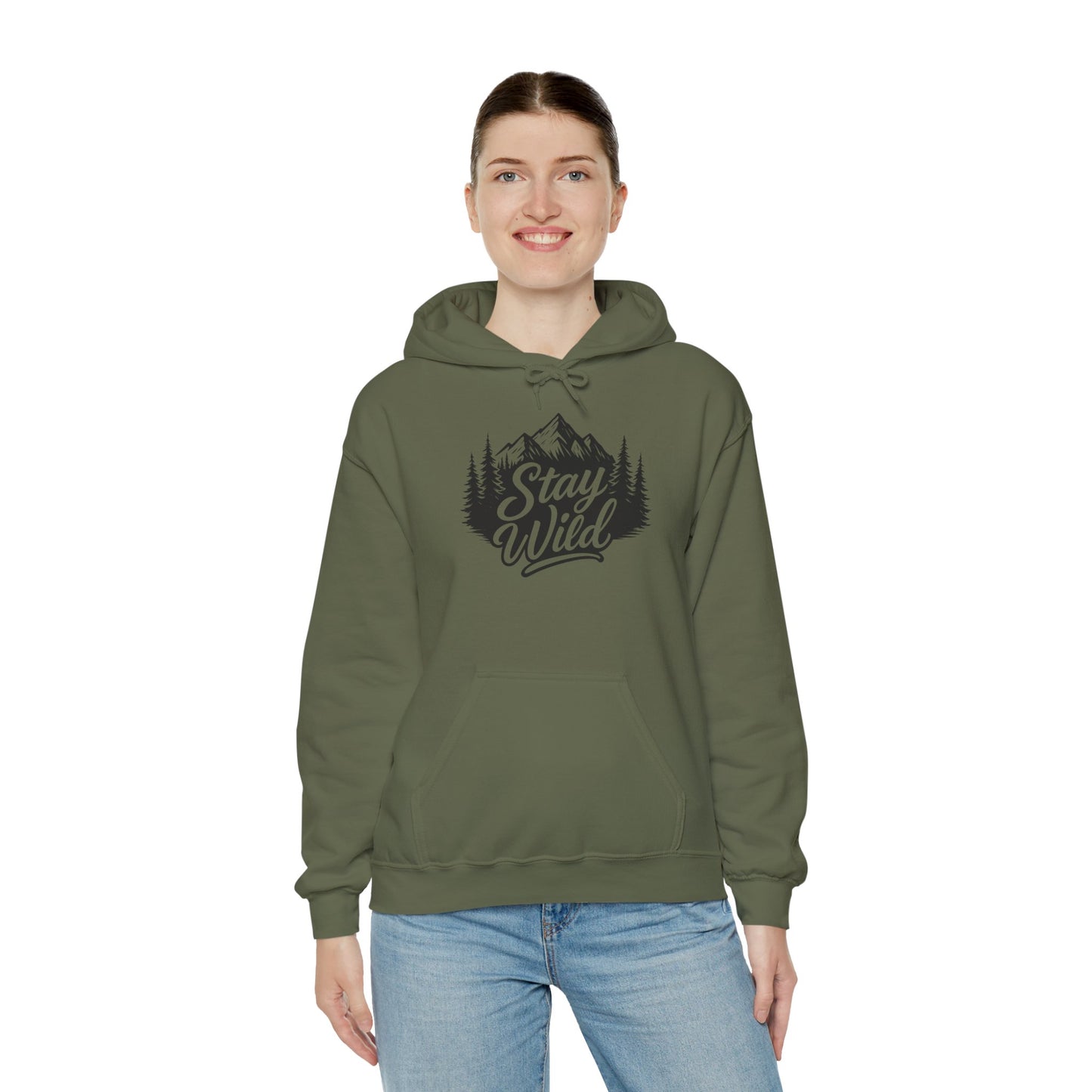 Stay Wild Hoodie, Nature Lover Unisex Pullover, Mountain Adventure Hiking Sweatshirt, Outdoorsy Gift for Him Her