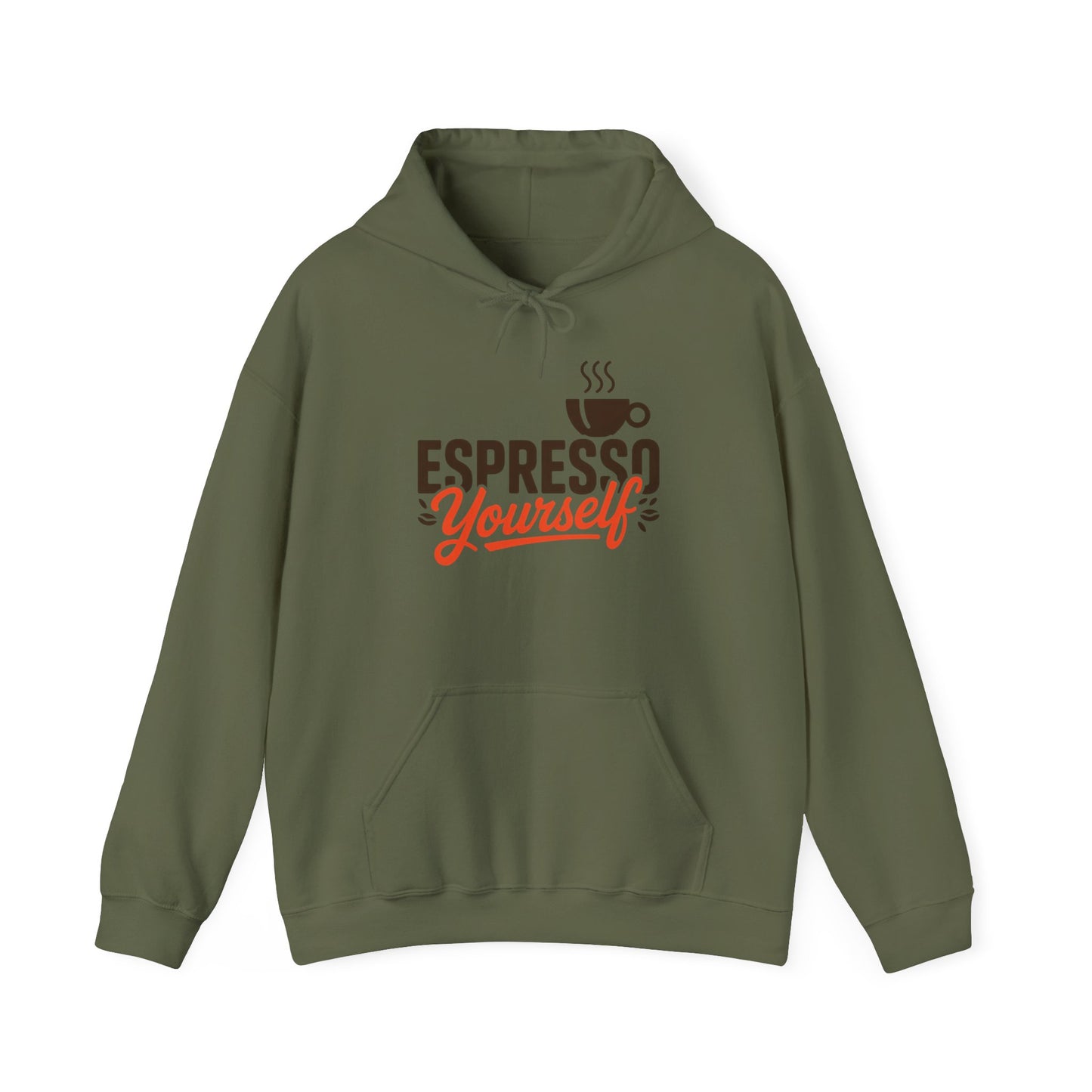 Men's Heavy Blend™ Hooded Sweatshirt, Espresso Yourself Mens Hoodie, Coffee Lover Funny Graphic Pullover