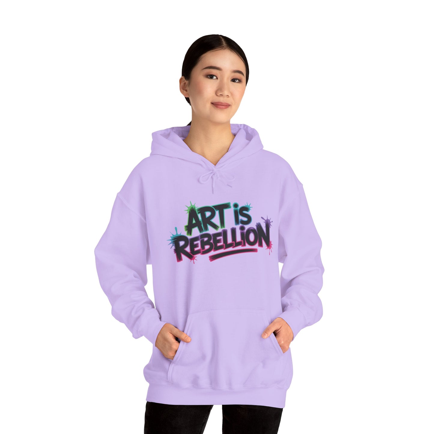 Art Is Rebellion Hoodie, Women's Graffiti Street Art Hooded Sweatshirt, Rebel Graphic Statement Pullover, Heavy Blend™ Hooded Sweatshirt