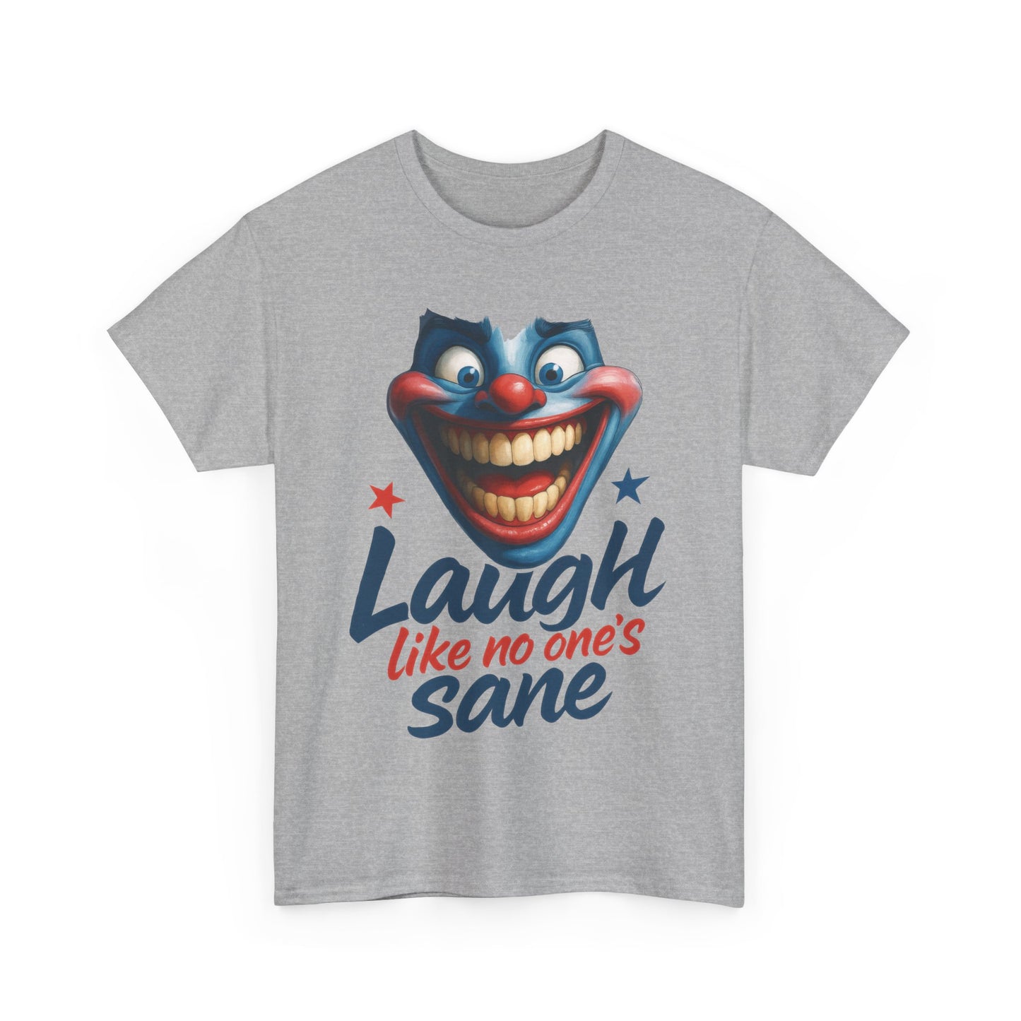 Funny Clown Face Unisex Heavy Cotton Tee, Creepy Clown Face T-Shirt, Humor T-Shirt,Clown Theme Shirt, Funny Horror Graphic Tee