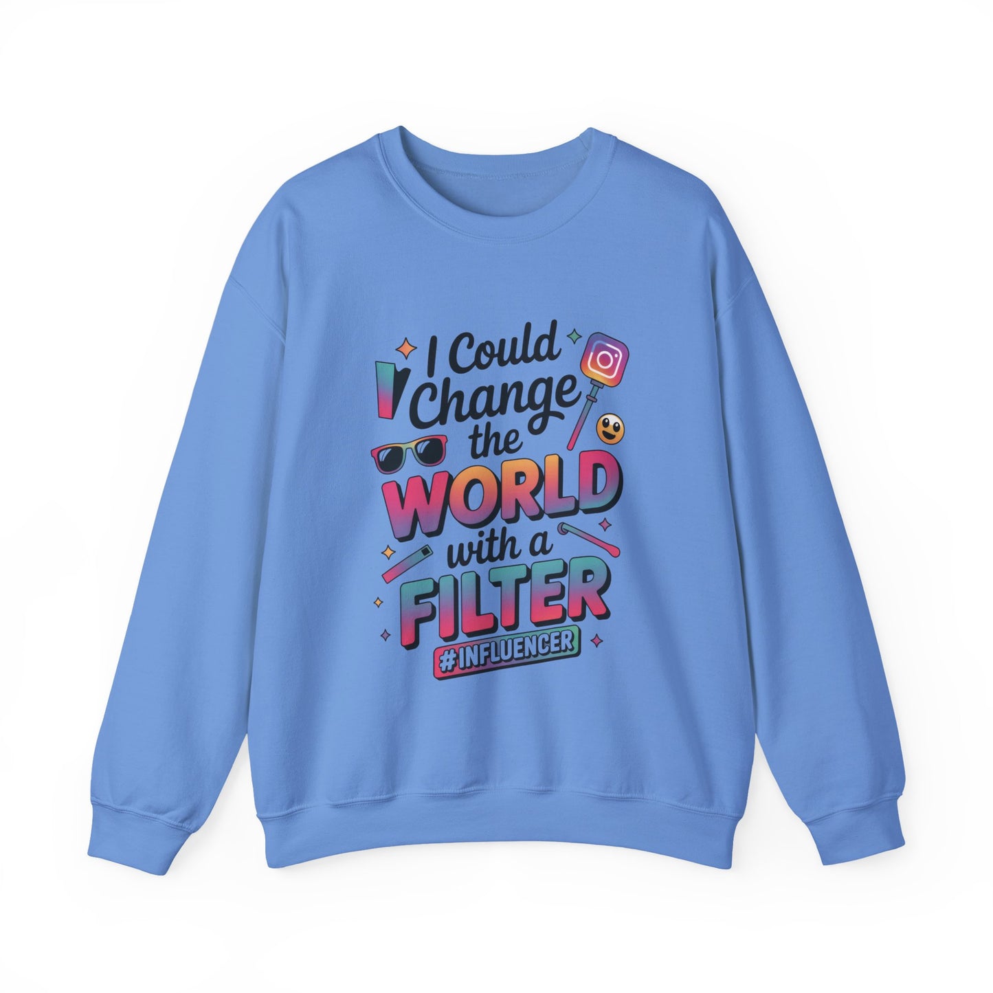 Womens Heavy Blend™ Crewneck Sweatshirt, Womens Influencer Sweatshirt, Funny Social Media Pullover, Cute Trendy Graphic Top