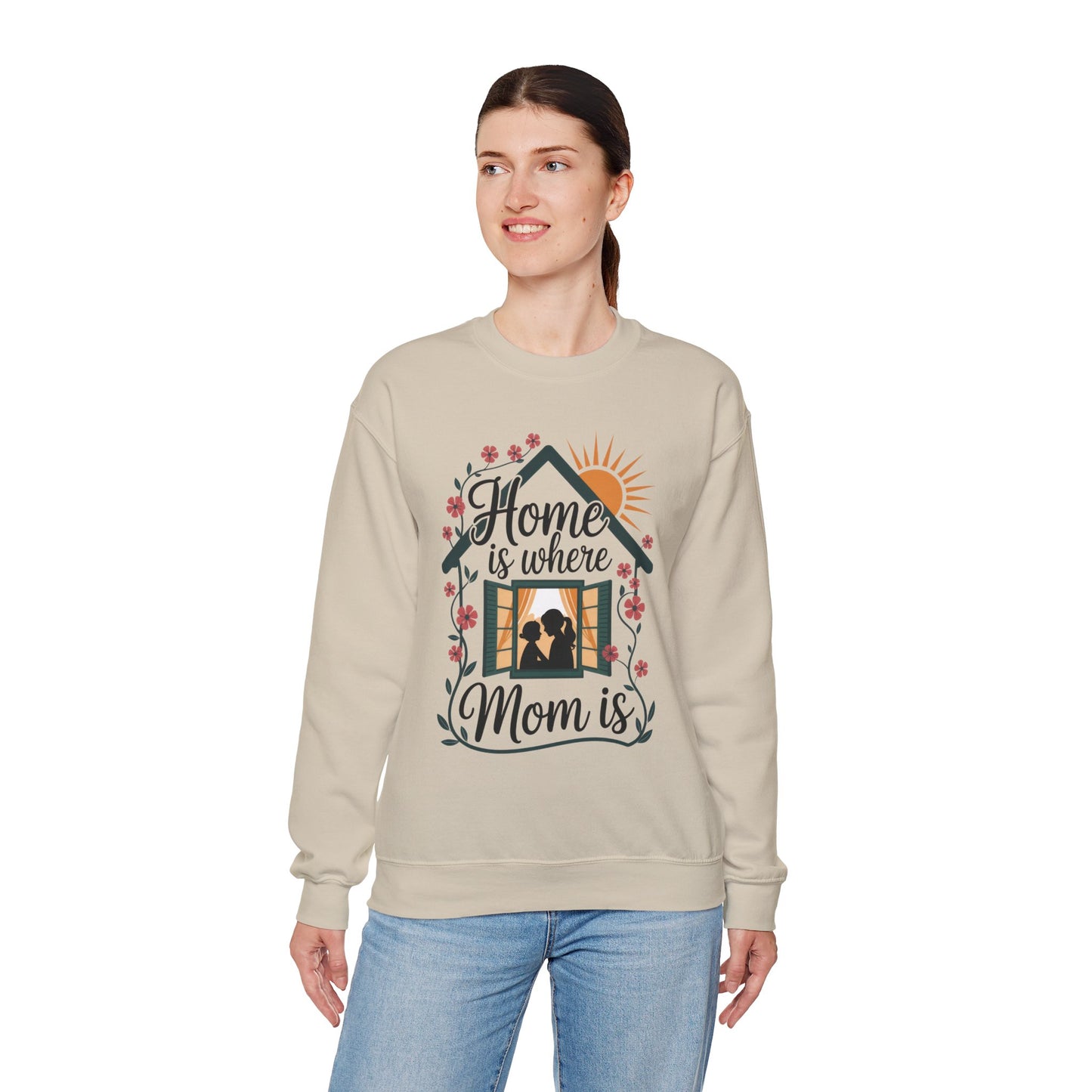 Home Is Where Mom Is Sweatshirt, Mother's Day Cotton Sweatshirt, Cute Family Gift for Mom, Sentimental Mom Gift, mother's day Gift