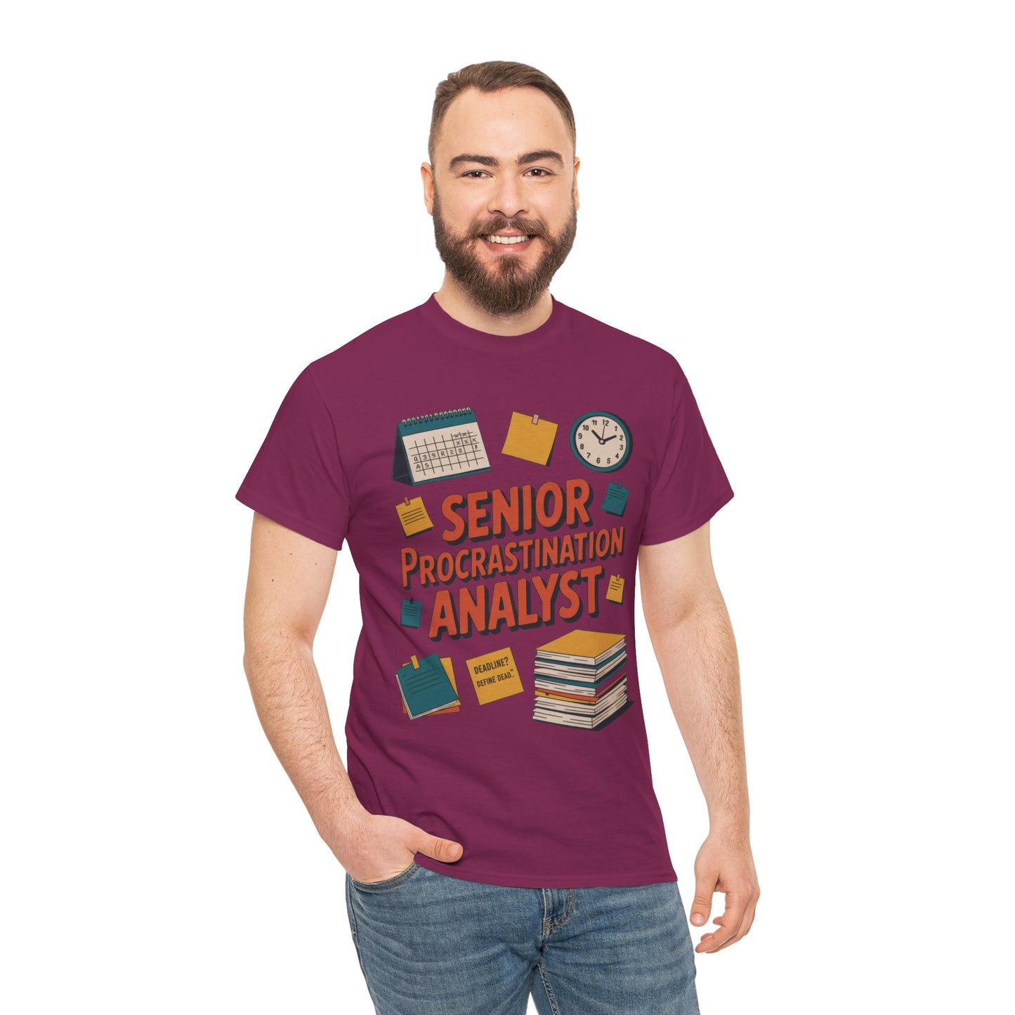 Senior Procrastination Analyst Tee, Funny Office Shirt, Gift for Graduates, Motivation T-Shirt, Humor Apparel, Job Humor Clothing