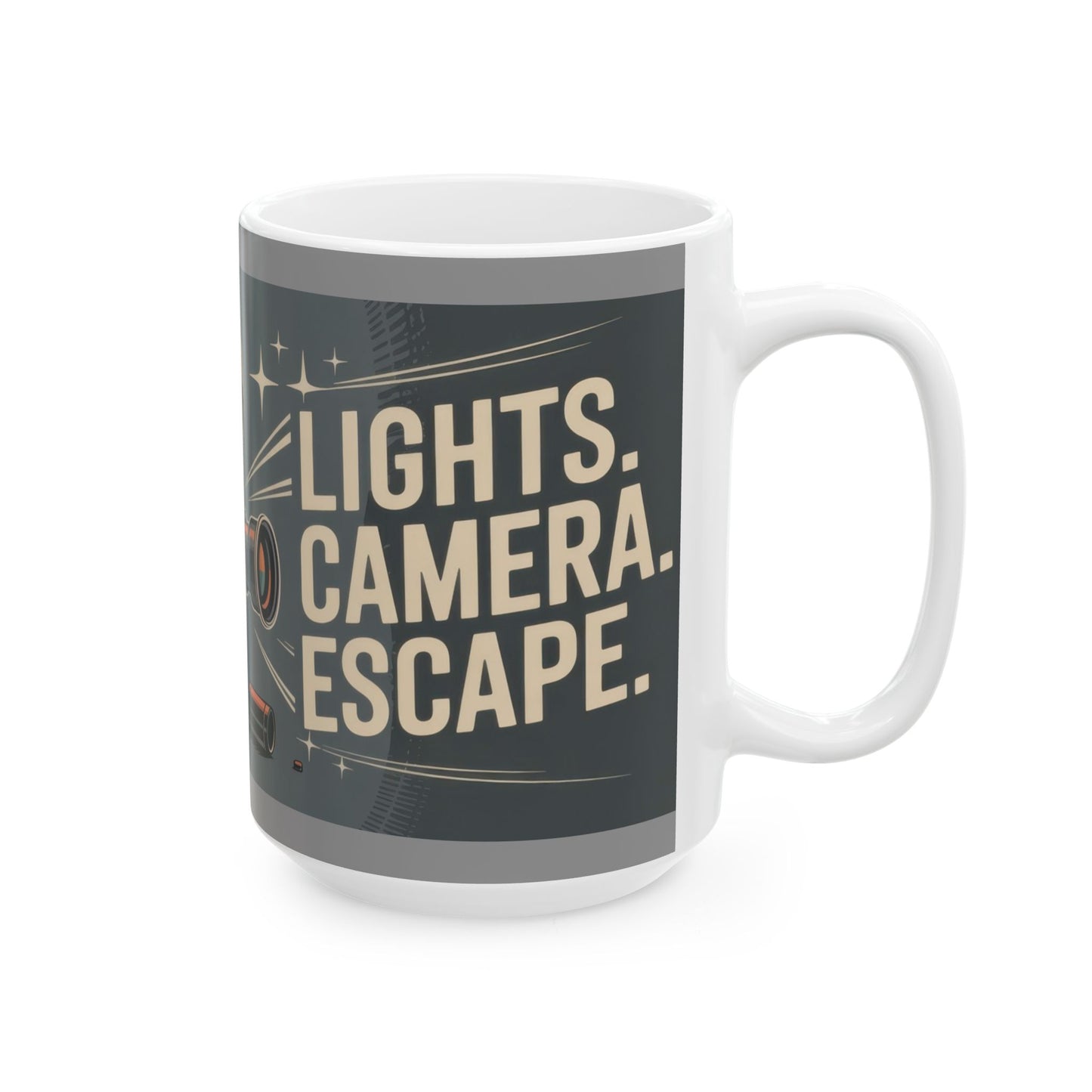 Vintage Movie Camera Ceramic Mug - Perfect Gift for Filmmakers, Photographers, Movie Lovers, Cinematic Coffee Cup, Retro Movie Lover Mug