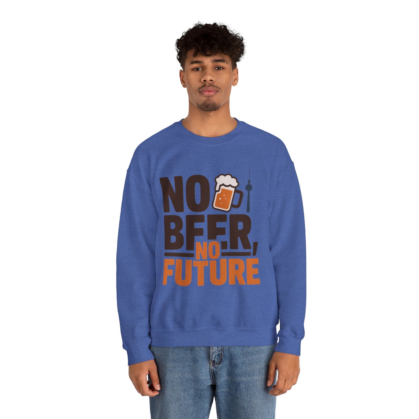 Mens Heavy Blend™ Crewneck Sweatshirt, No Beer No Future Funny Beer Mens Sweatshirt