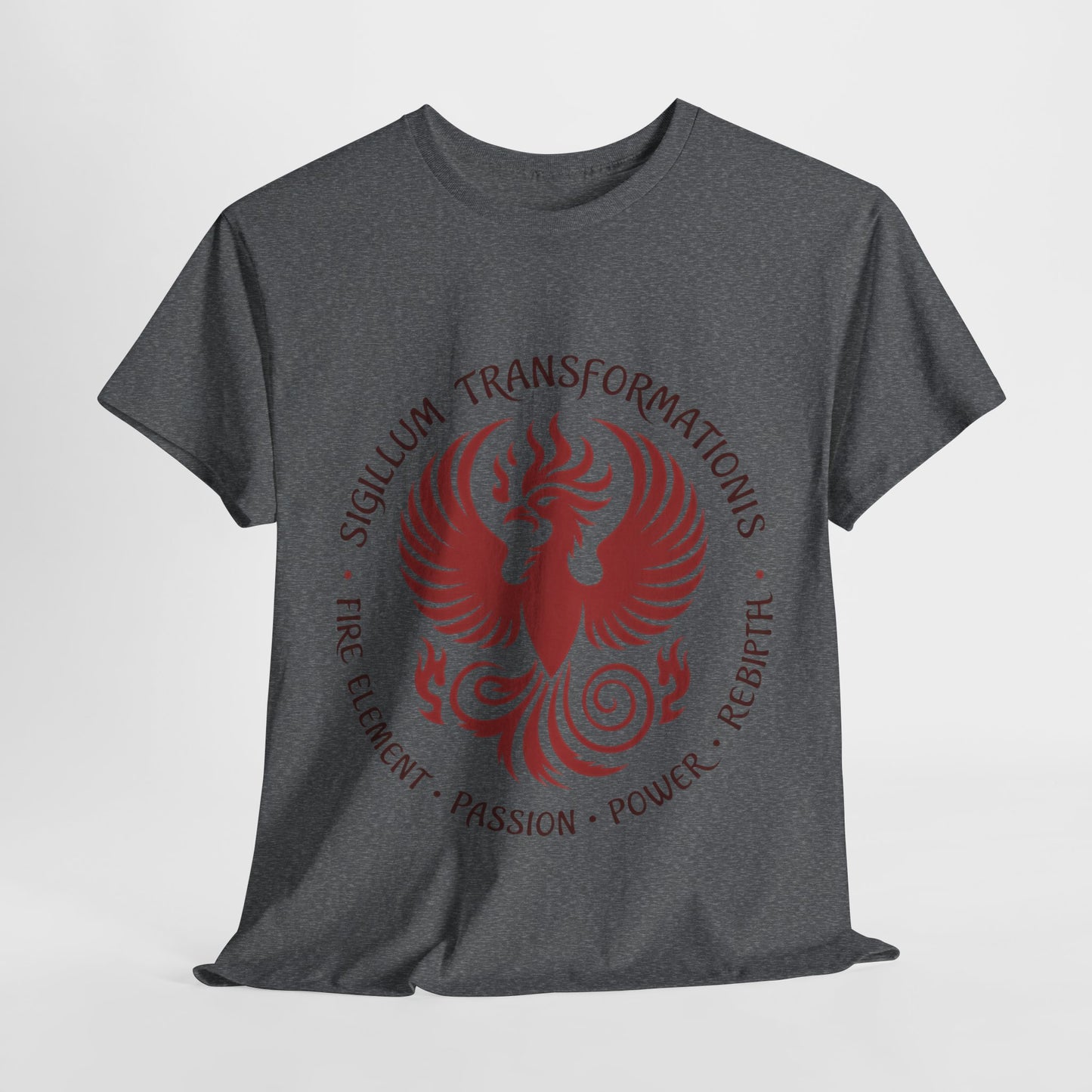 Phoenix Fire Element T-Shirt, Sigillum Transformationis Seal, Passion Power Rebirth Totem, Phoenix Symbol Unisex Tee, Spiritual Tee