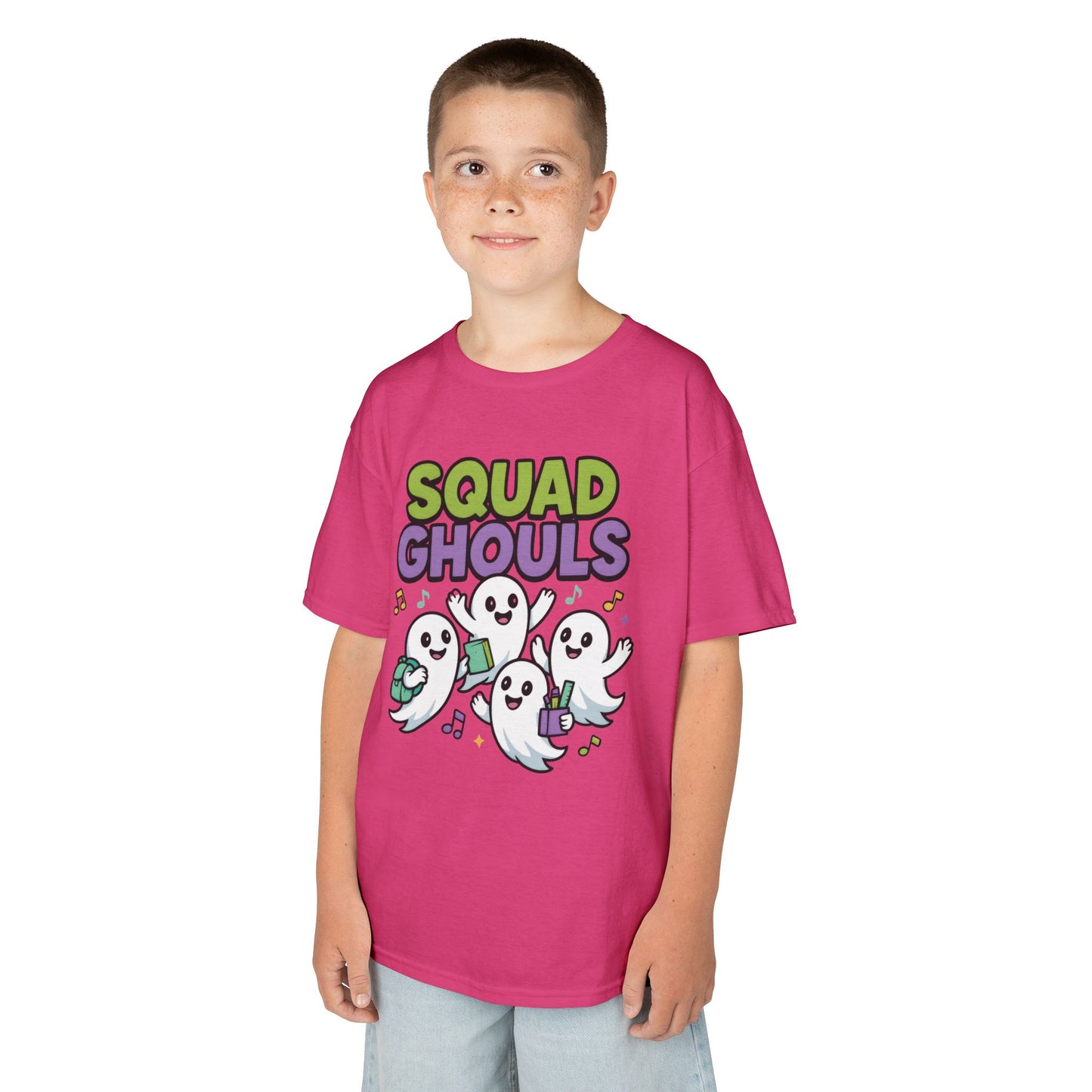 Kids Squad Ghouls T-Shirt, Cute Ghost Friends School Shirt, Halloween Back to School Tee for Boys & Girls