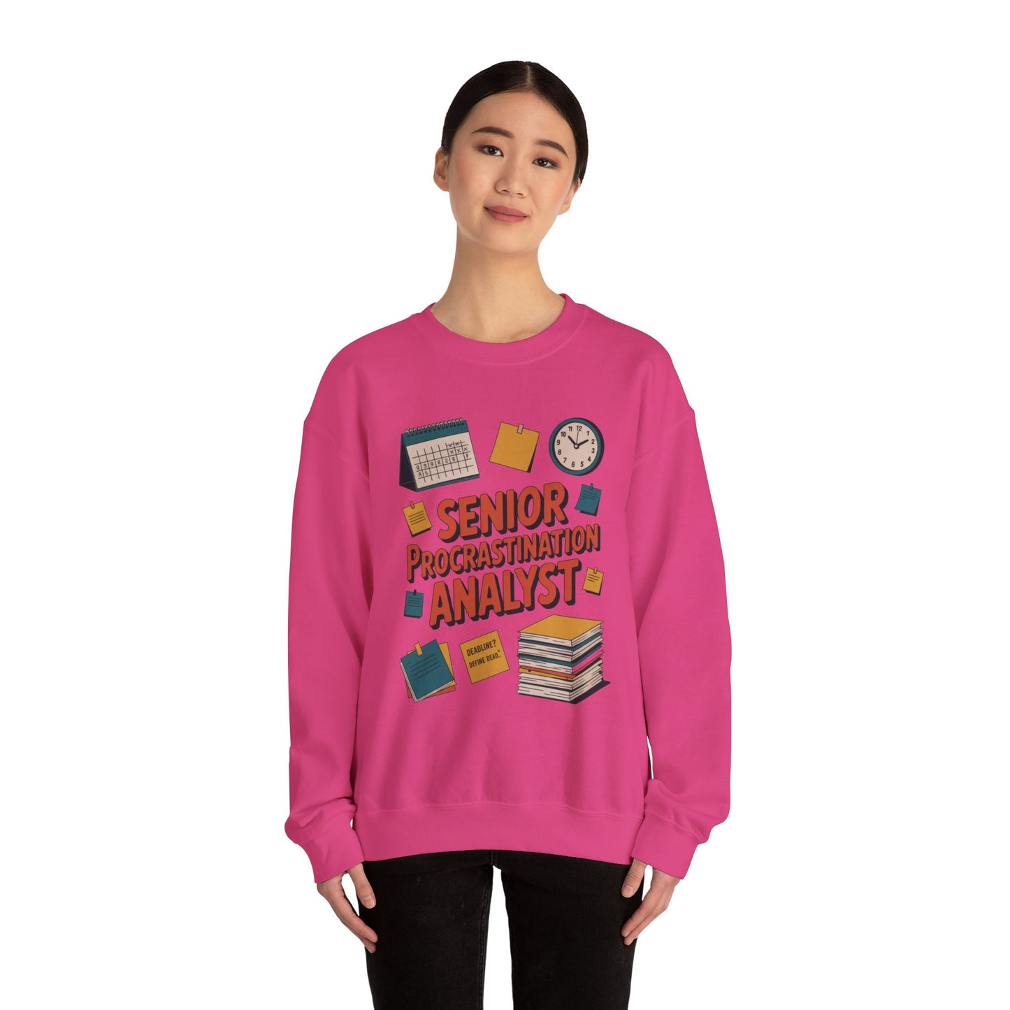 Senior Procrastination Analyst Sweatshirt, Gift for Graduates, Office Humor Apparel, Meme Sweatshirt, Casual Wear, Motivation Humor Apparel