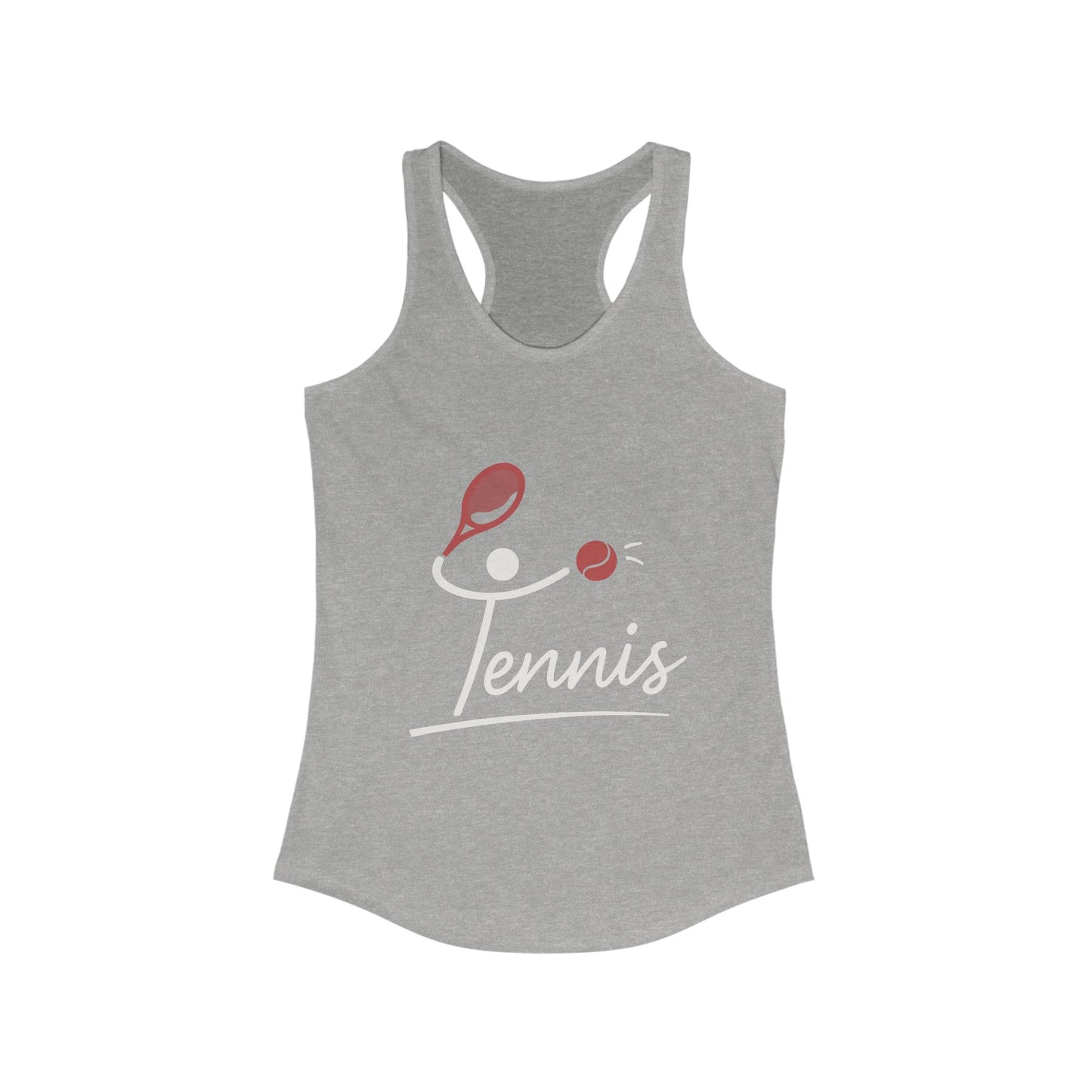 Women's Ideal Racerback Tank, Womens Tennis Tank Top, Cute Sports Graphic Top, Workout Gym Activewear Shirt