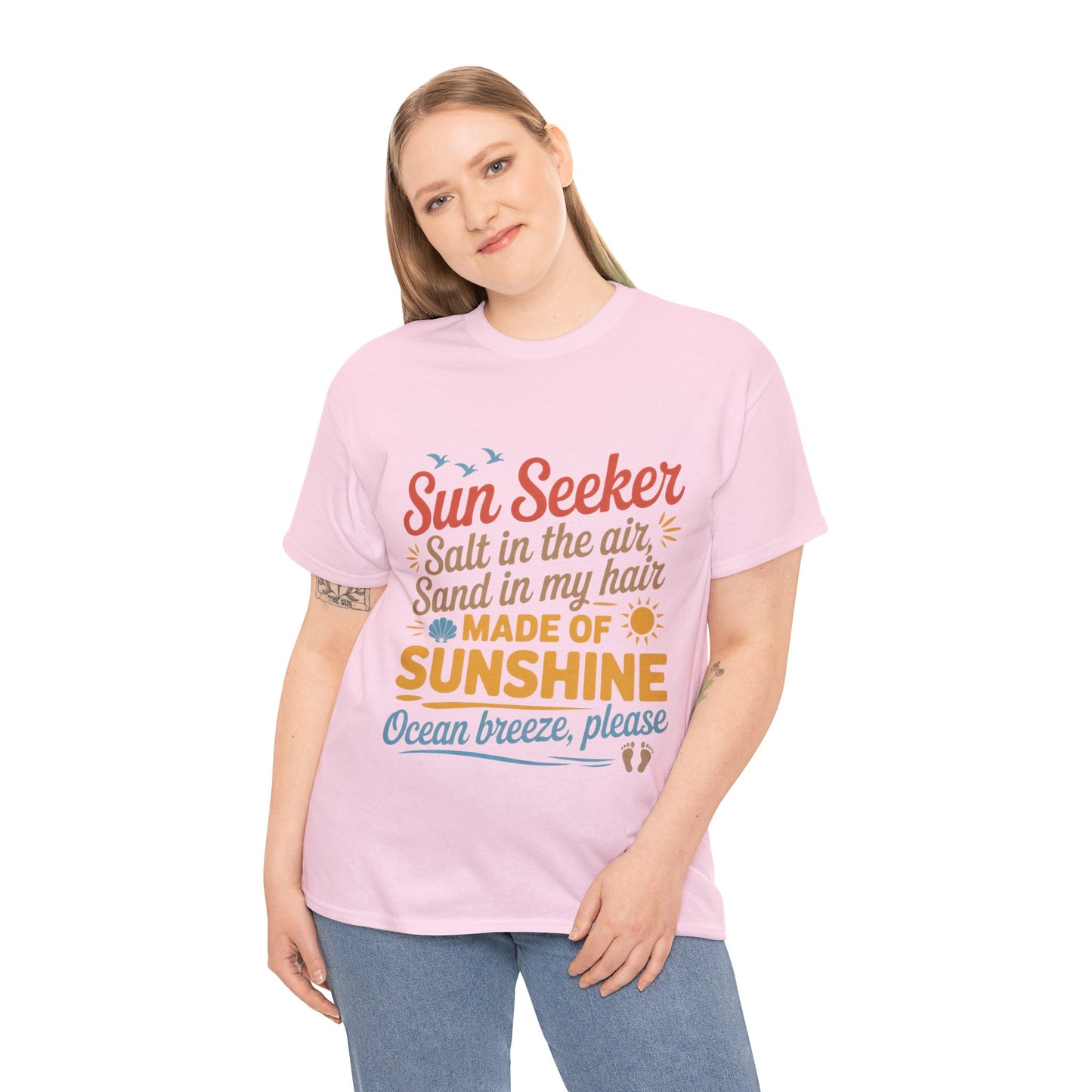Sun Seeker Summer Quote Shirt, Made of Sunshine Beach Vibes Tee, Ocean Breeze Please Shirt for Women, Salt in the Air Sand in My Hair Top