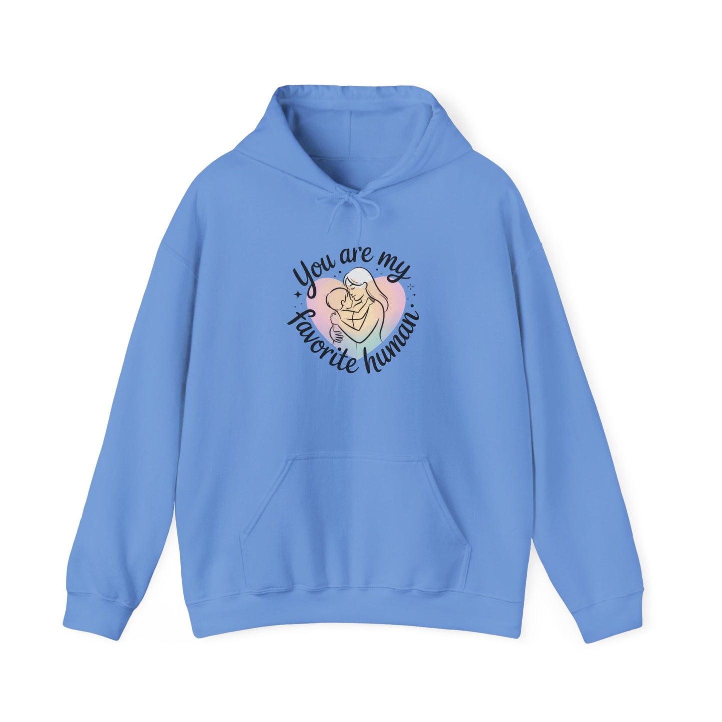 You Are My Favorite Human Hoodie, Cute Mom and Baby Pastel Design, Mothers Day Hooded Sweatshirt Gift