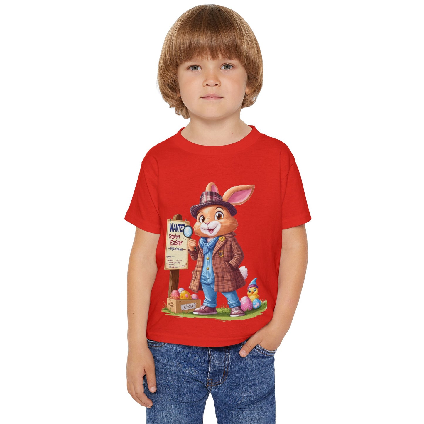 Detective Bunny Toddler T-Shirt - Fun Easter Egg Hunt Shirt for Kids, Cute Mystery Bunny Design, Spring Holiday Cotton Tee, Easter Gift Tee