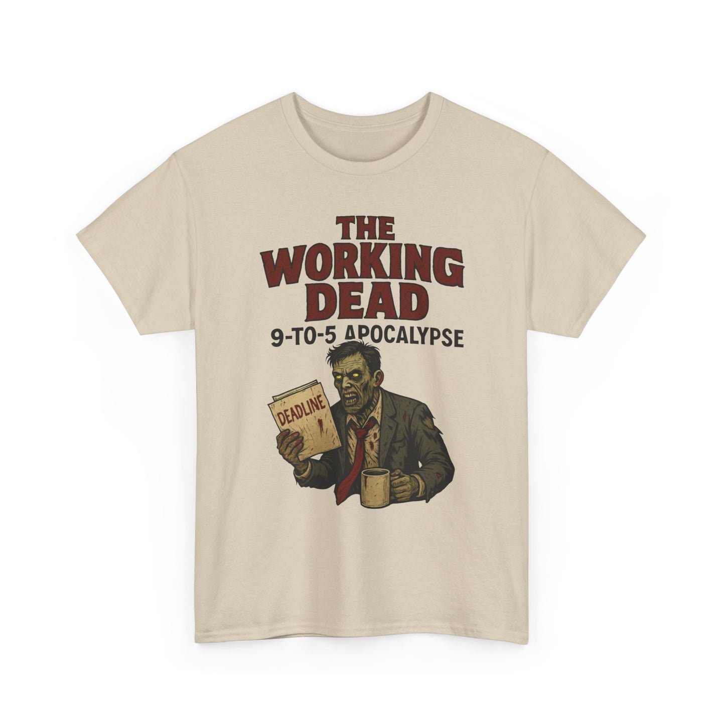 The Working Dead 9-to-5 Apocalypse Men's T-Shirt, Funny Horror Office Zombie Tee, Halloween Zombie Top, Work Humor Sweatshirt