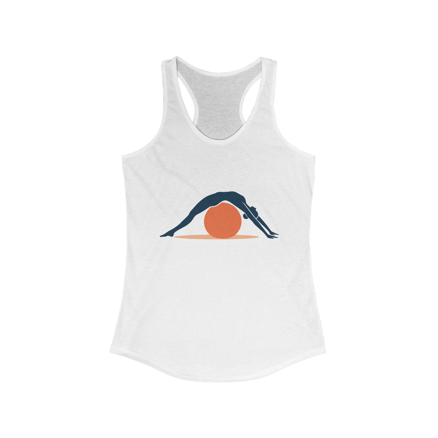 Women's Ideal Racerback Tank, Womens Pilates Tank Top, Yoga Fitness Graphic Top, Cute Workout Activewear Shirt