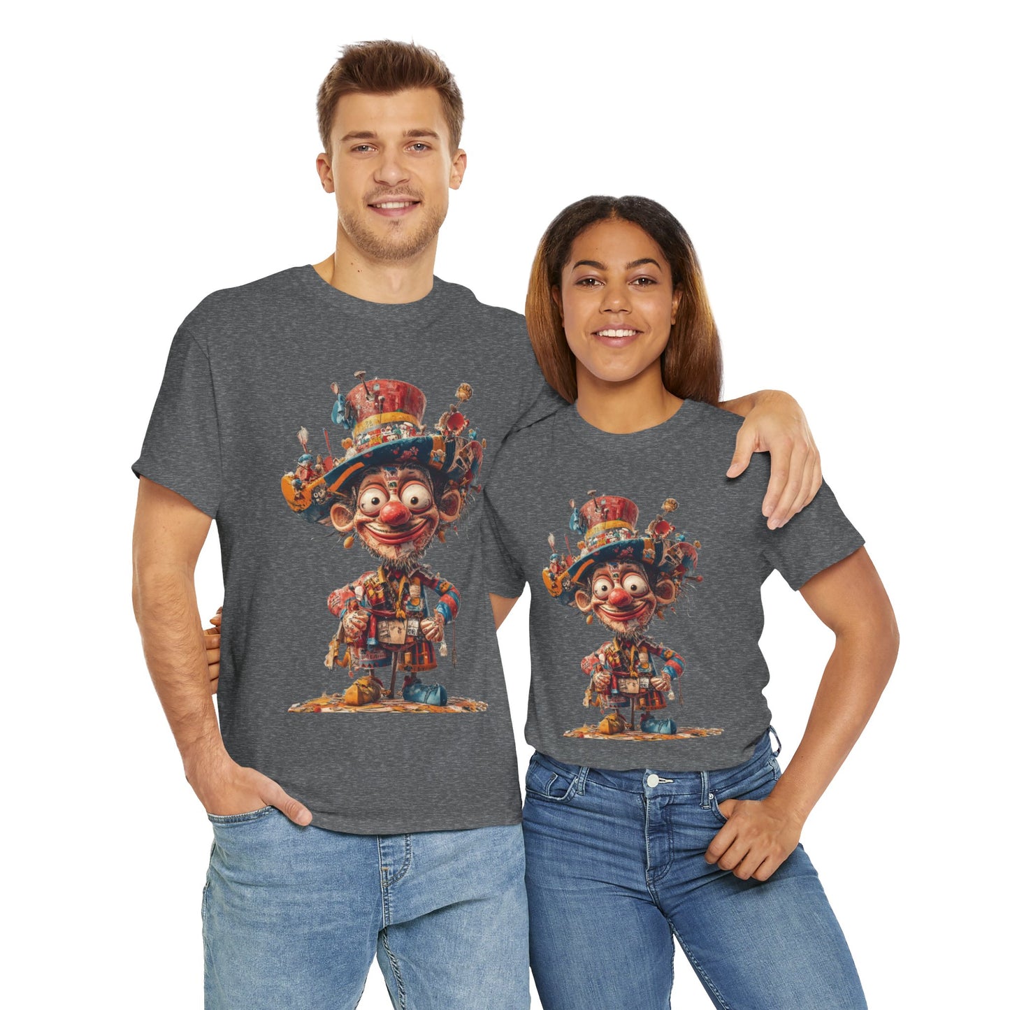 Colorful Clown T-Shirt, Funny Circus Character Graphic Tee, Whimsical Comic Style Shirt for Humor Lovers, Comedy Tee