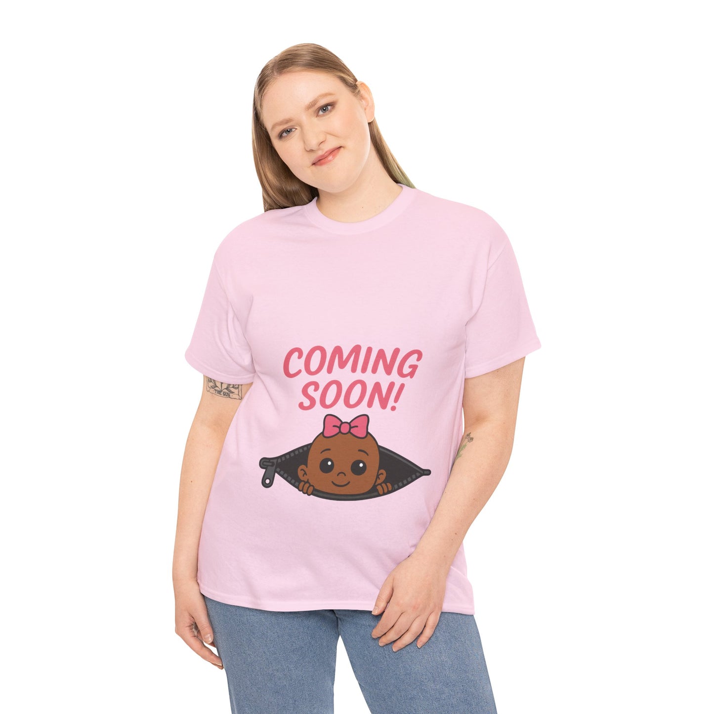 Coming Soon Maternity Tee, Cute Baby Girl Pregnancy Announcement Tee, Funny Expecting Mom Gift, Gender Reveal Tee, Baby Shower Top