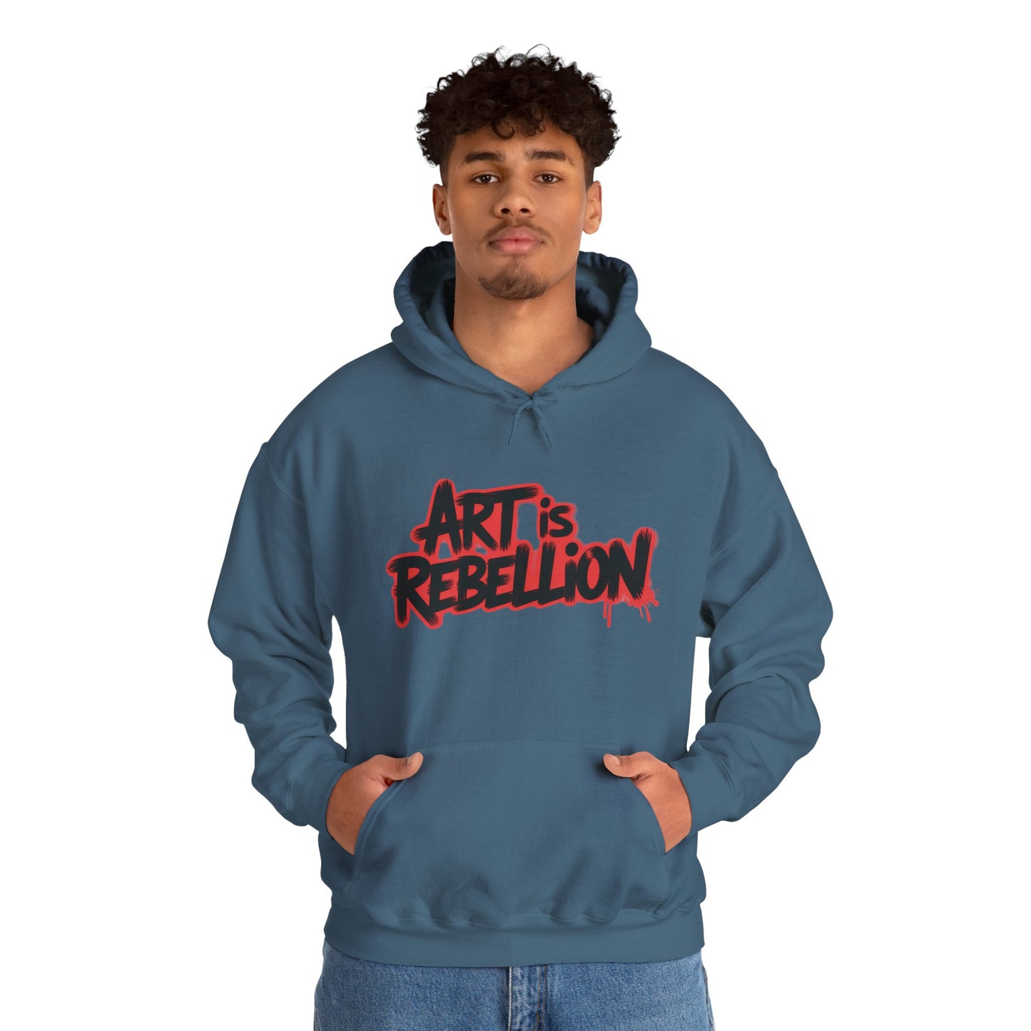 Men's Heavy Blend™ Hooded Sweatshirt, Art Is Rebellion Men's Hoodie, Graffiti Street Art Pullover, Urban Rebellion Hoodie for Skaters