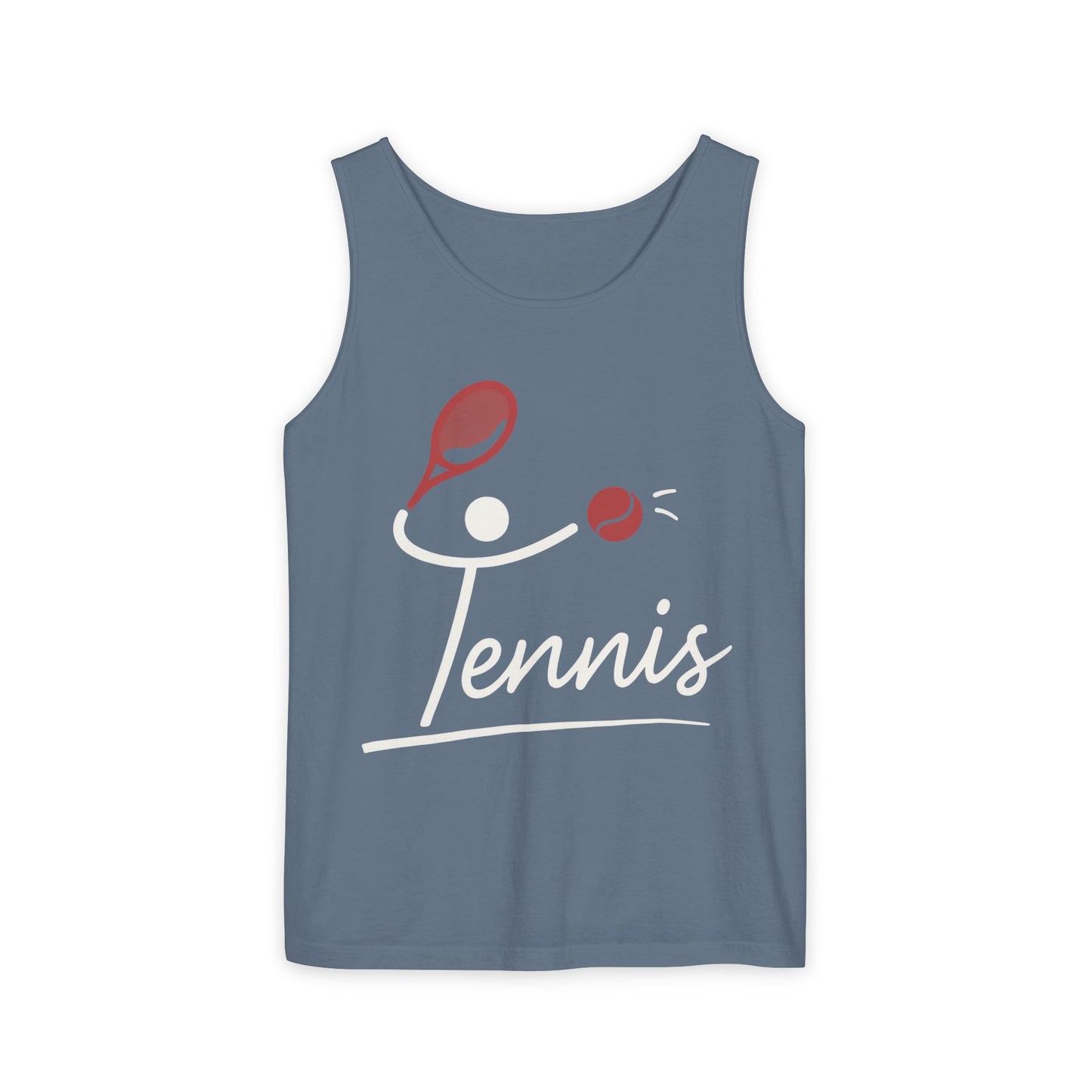 Womens Garment-Dyed Tank Top, Womens Tennis Tank Top, Cute Sports Graphic Top, Workout Gym Activewear Shirt