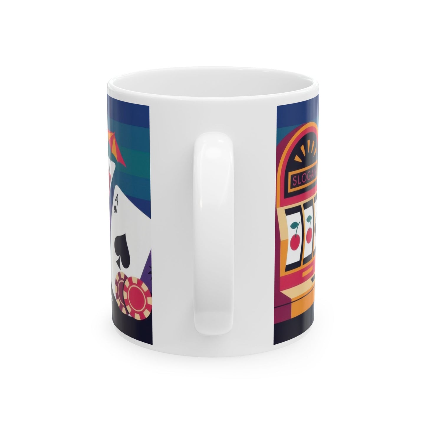 LUCK NEVER SLEEPS Mug, Retro Vegas Slot Machine Coffee Cup, Casino Gift, Gambling Lover Gift Idea, Perfect for Gamers, Poker Nights