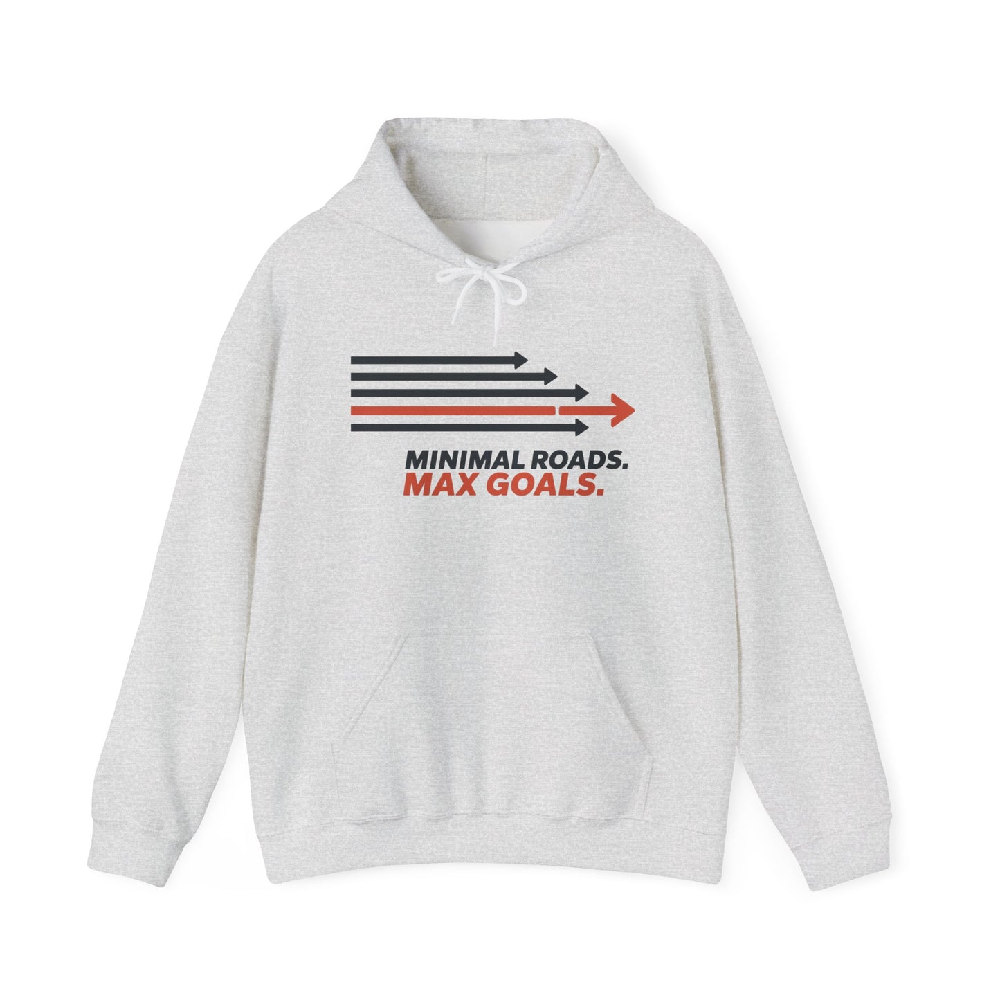 Mens Heavy Blend™ Hooded Sweatshirt, Minimal Roads Max Goals Motivational Mens Hoodie