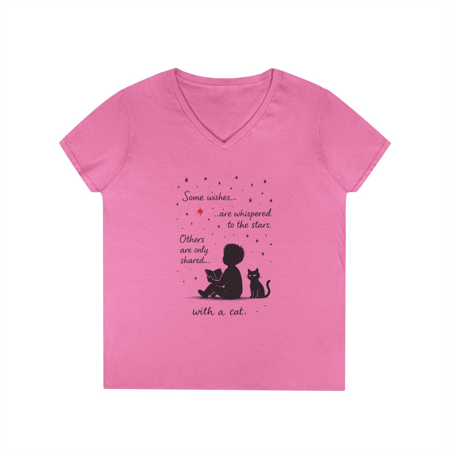 Whimsical Cat Lovers' V-Neck T-Shirt - Perfect Gift for Cat Enthusiasts, Animal Lovers, Birthday, and Pet Owners