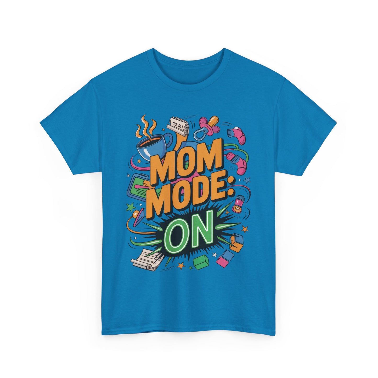 Mom Mode ON Cotton Tee, Funny Mom T-Shirt, Gift for Mothers, Parent Life Apparel, Mother's Day Humor T-Shirt, Cute Mama Life Graphic Tee