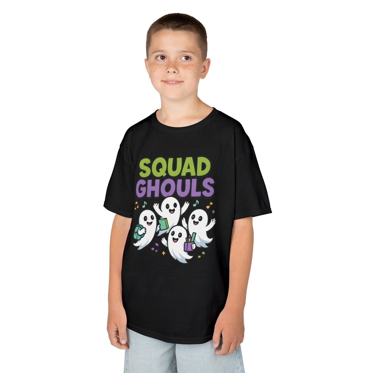 Kids Squad Ghouls T-Shirt, Cute Ghost Friends School Shirt, Halloween Back to School Tee for Boys & Girls