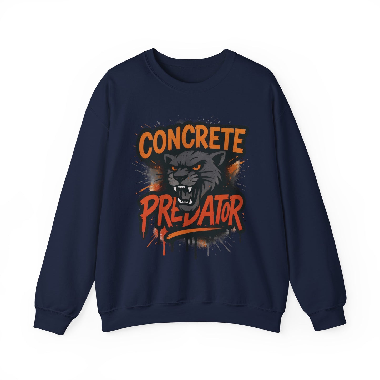 Men's Heavy Blend™ Crewneck Sweatshirt, Concrete Predator Mens Panther Crewneck Sweatshirt