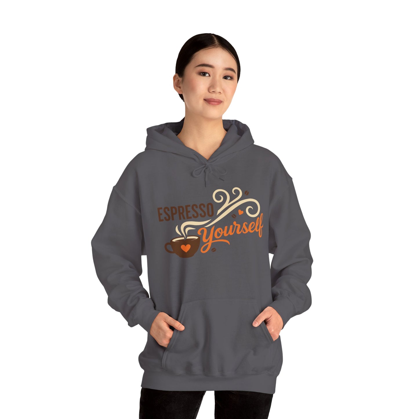 Espresso Yourself Coffee Hoodie, Funny Womens Barista Gift, Cozy Cafe Sweatshirt