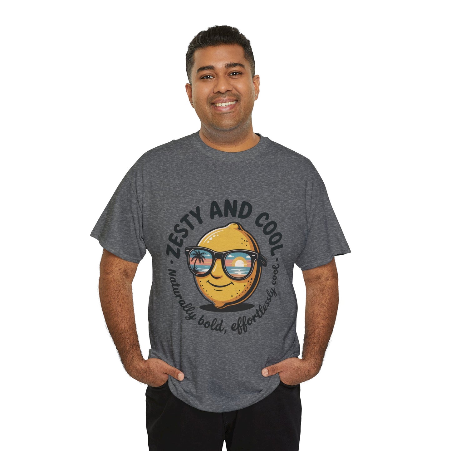 Zesty and Cool Mens Tee, Stylish Casual Shirt, Summer Outing Apparel, Fun Gift for Friends, Lemon Graphic T-Shirt, Birthday Present Idea