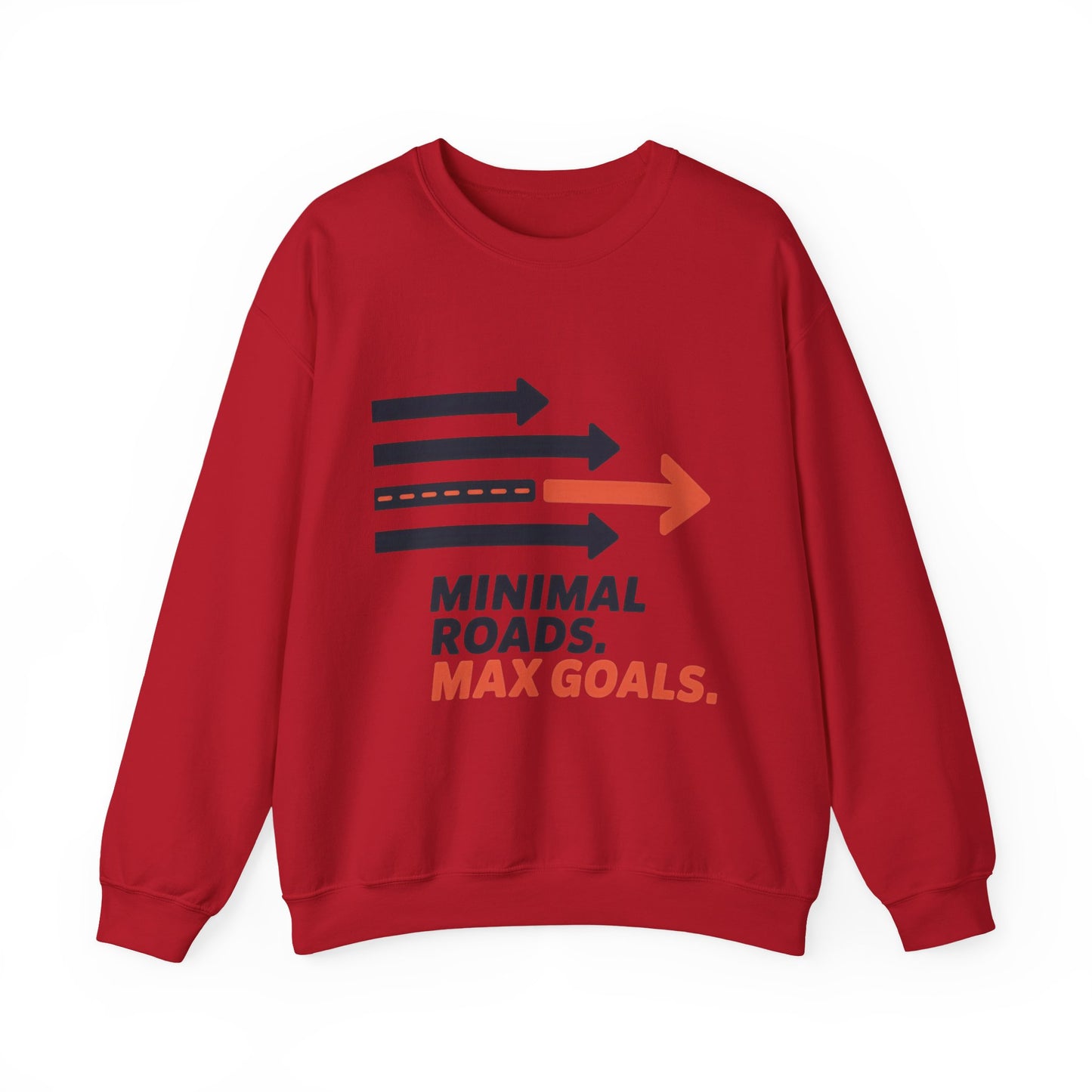 Mens Heavy Blend™ Crewneck Sweatshirt, Minimal Roads Max Goals Motivational Mens Sweatshirt