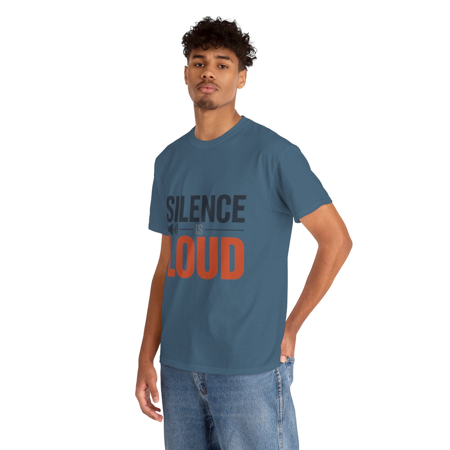 Silence Is Loud Motivational Quote Mens T-Shirt, Silence Tee, ironic Tee, Graphic Tee