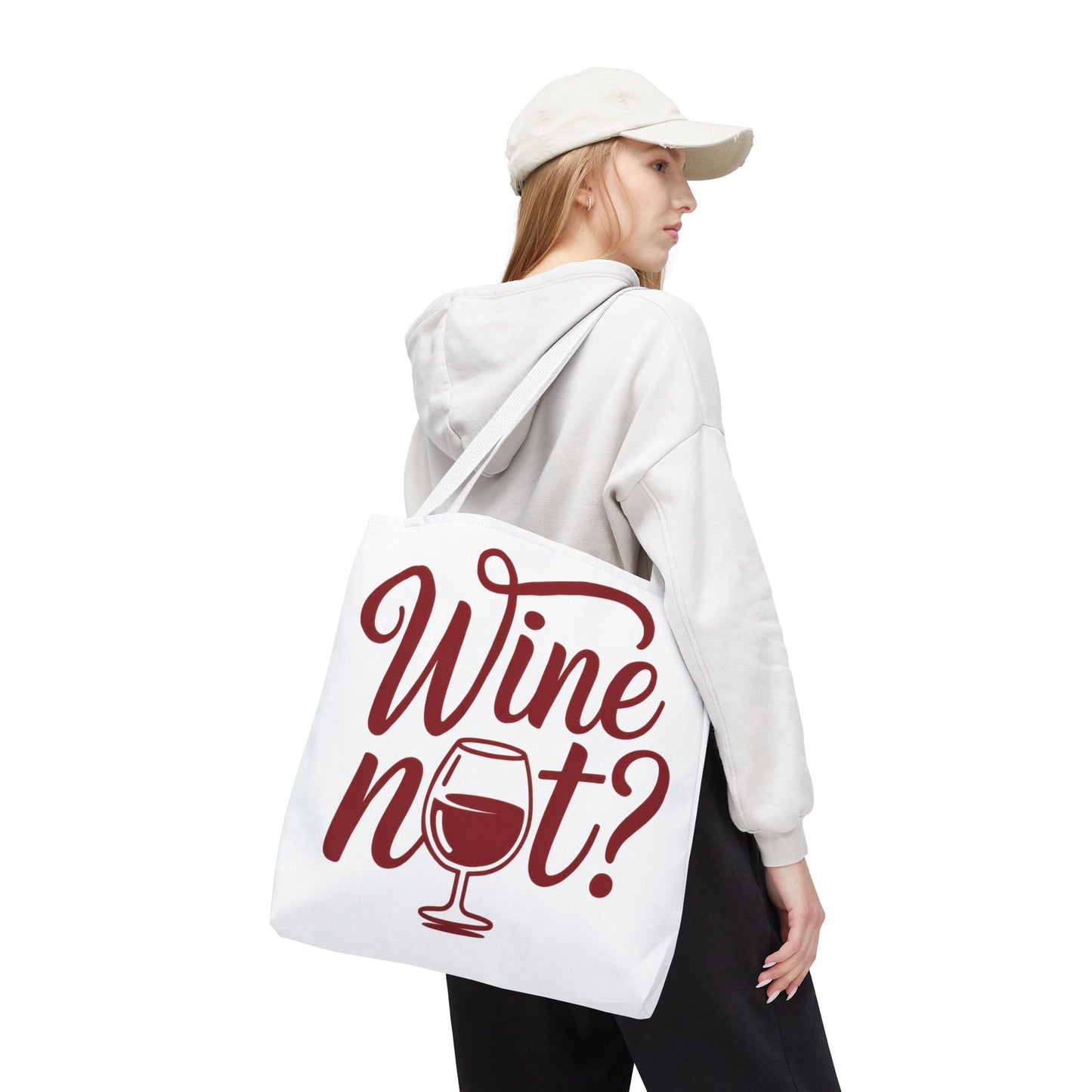 Wine Not? Tote Bag - Fun Wine Lover's Accessory for Parties, Gift for Wine Enthusiasts, Perfect for Grocery or Beach Outings, AOP Design