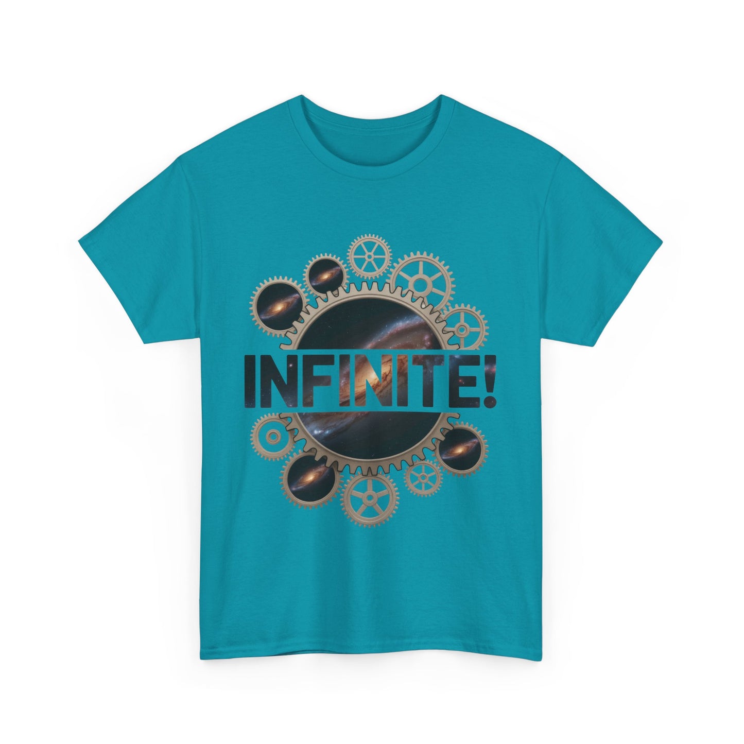 Steampunk Space Gears T-Shirt, Unisex Infinite Universe Graphic Tee, Cosmic Mechanical Design Tee for Sci-Fi & Engineering Lovers