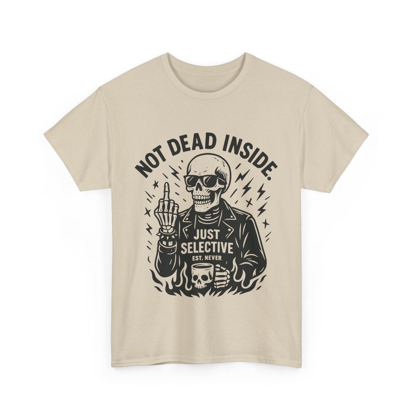 Mens Dark Humor Graphic Shirt, Not Dead Inside, Funny Graphic Shirt for Casual Wear, Gifts for Him, Halloween, Occasions, Funny Skeleton Tee