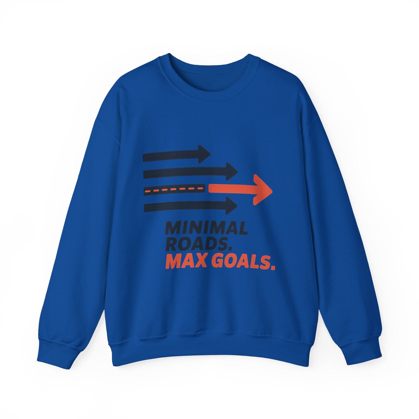 Mens Heavy Blend™ Crewneck Sweatshirt, Minimal Roads Max Goals Motivational Mens Sweatshirt