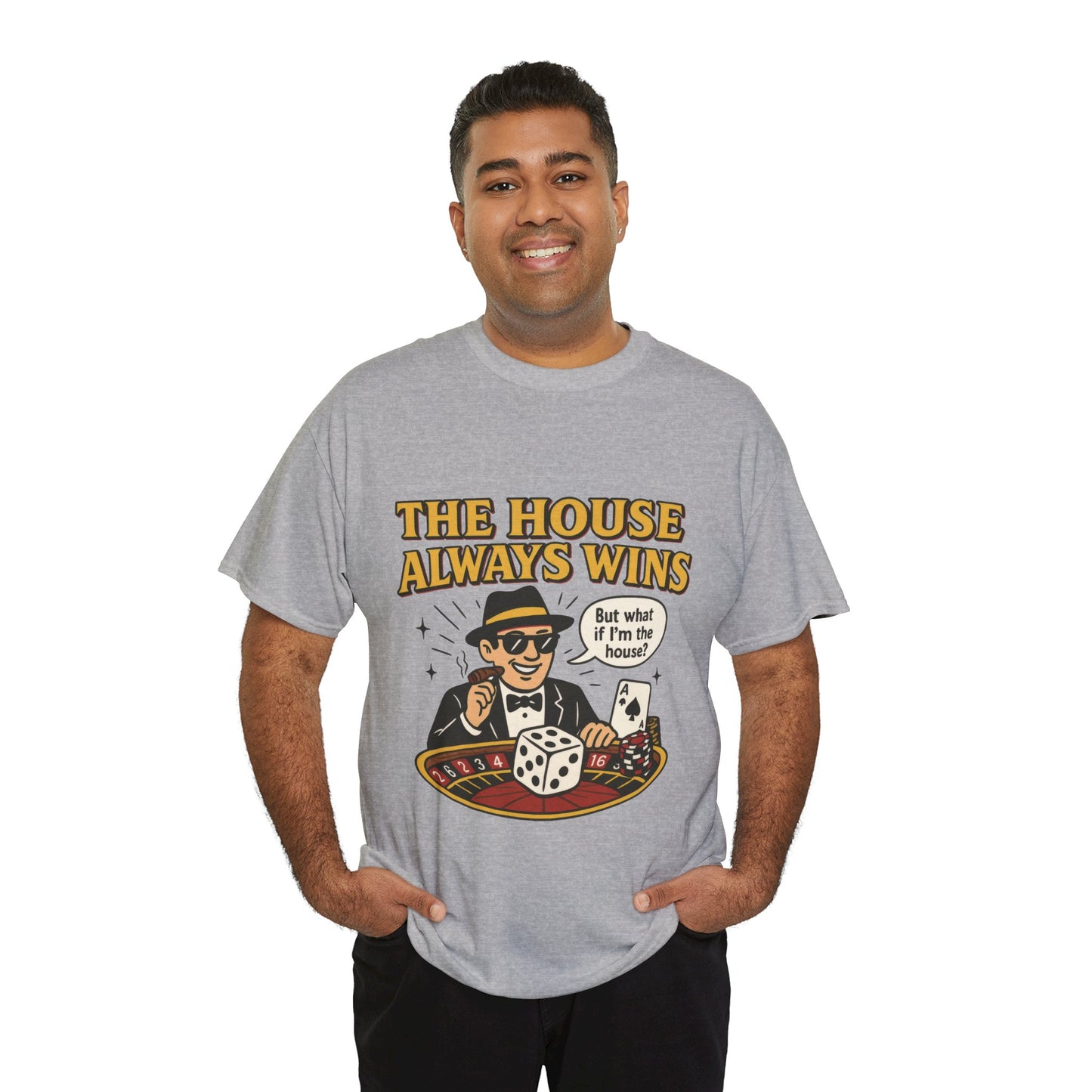 Vintage Casino Humor Unisex Tee, Funny Gambling Shirt, Gift for Gamblers, House Always Wins T-Shirt, Vegas Style Gift, Casino Quote Tee