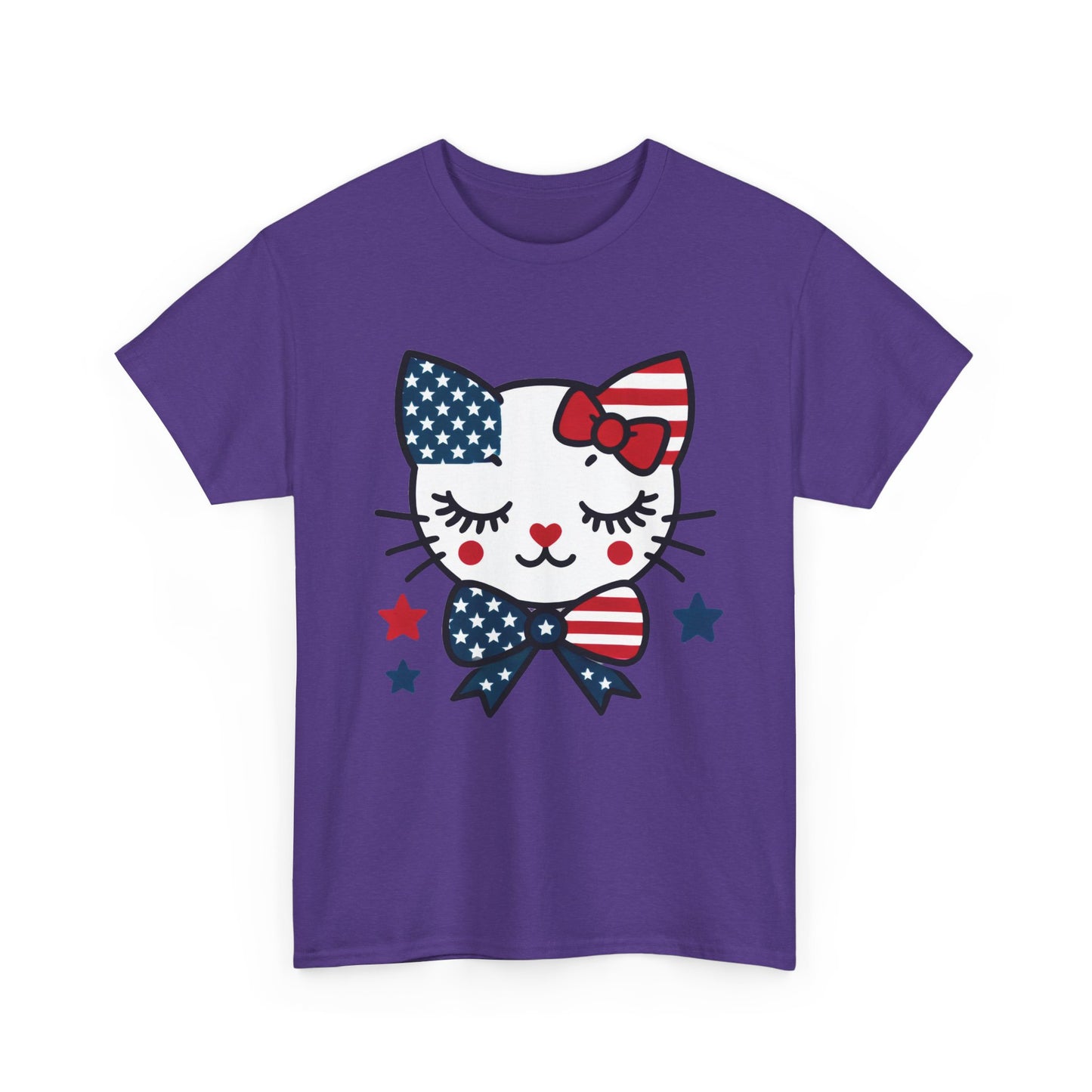 Patriotic Cat Women's Tee, Cute Cat Shirt, Women's T-Shirt, July 4th Outfit, Independence Day Gift, Animal Lover Apparel